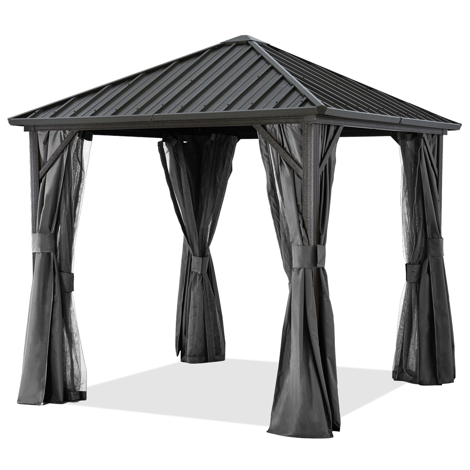 Hardtop Gazebo - Outdoor Permanent Gazebo with Netting