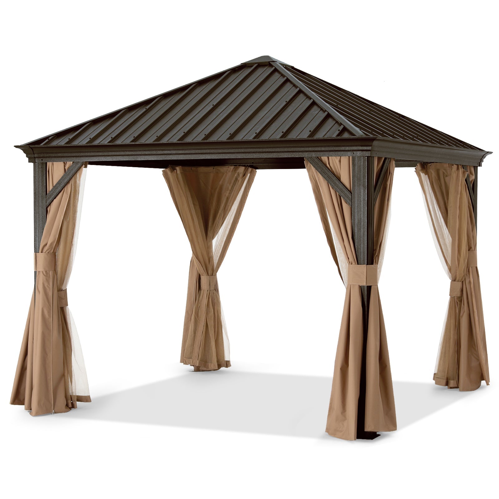 Hardtop Gazebo - Outdoor Permanent Gazebo with Netting
