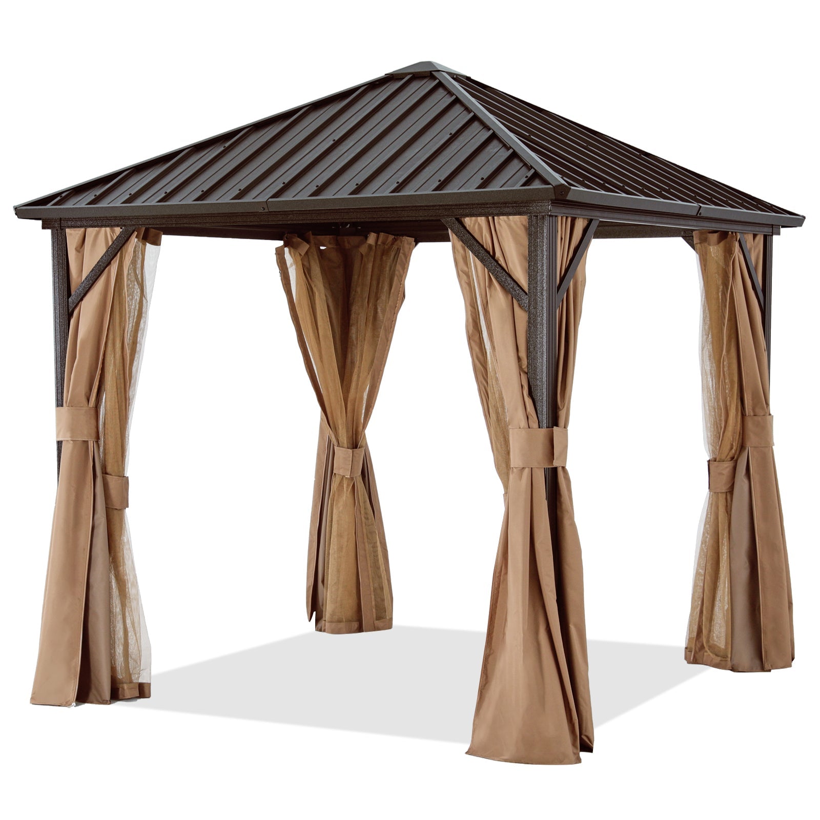Hardtop Gazebo - Outdoor Permanent Gazebo with Netting