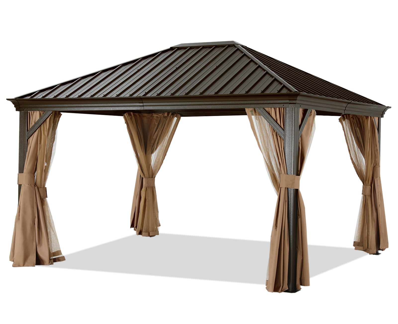 Hardtop Gazebo - Outdoor Permanent Gazebo with Netting