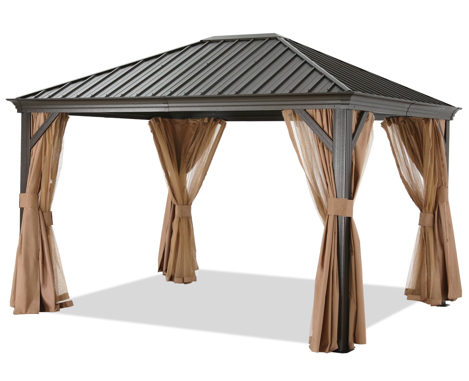 Hardtop Gazebo - Outdoor Permanent Gazebo with Netting