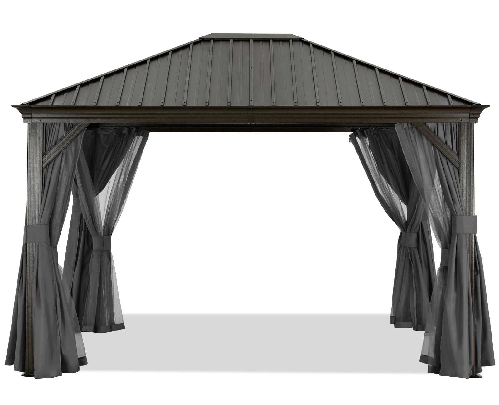 Hardtop Gazebo - Outdoor Permanent Gazebo with Netting