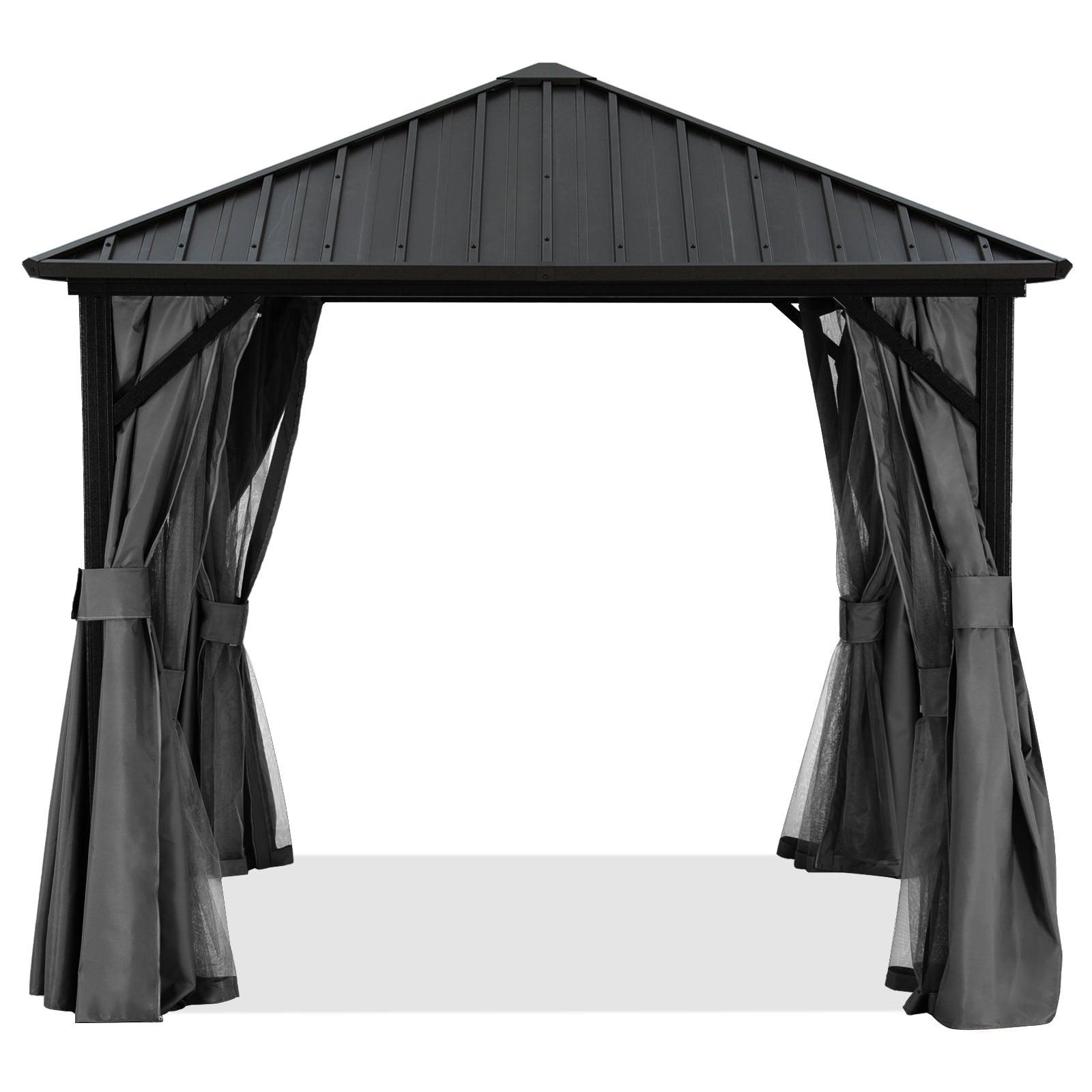 Hardtop Gazebo - Outdoor Permanent Gazebo with Netting