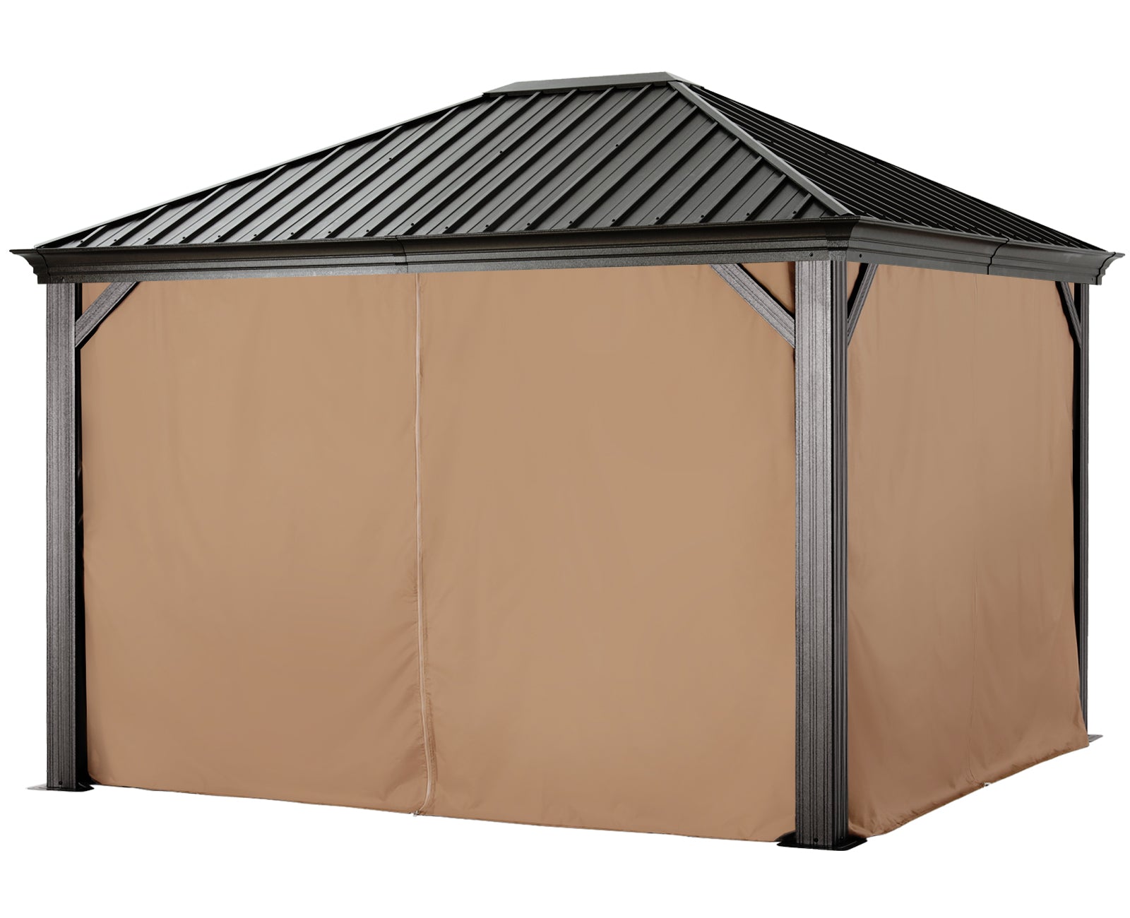 Hardtop Gazebo - Outdoor Permanent Gazebo with Netting