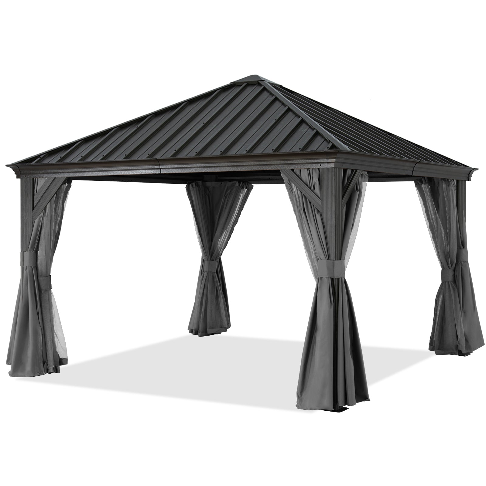 Hardtop Gazebo - Outdoor Permanent Gazebo with Netting