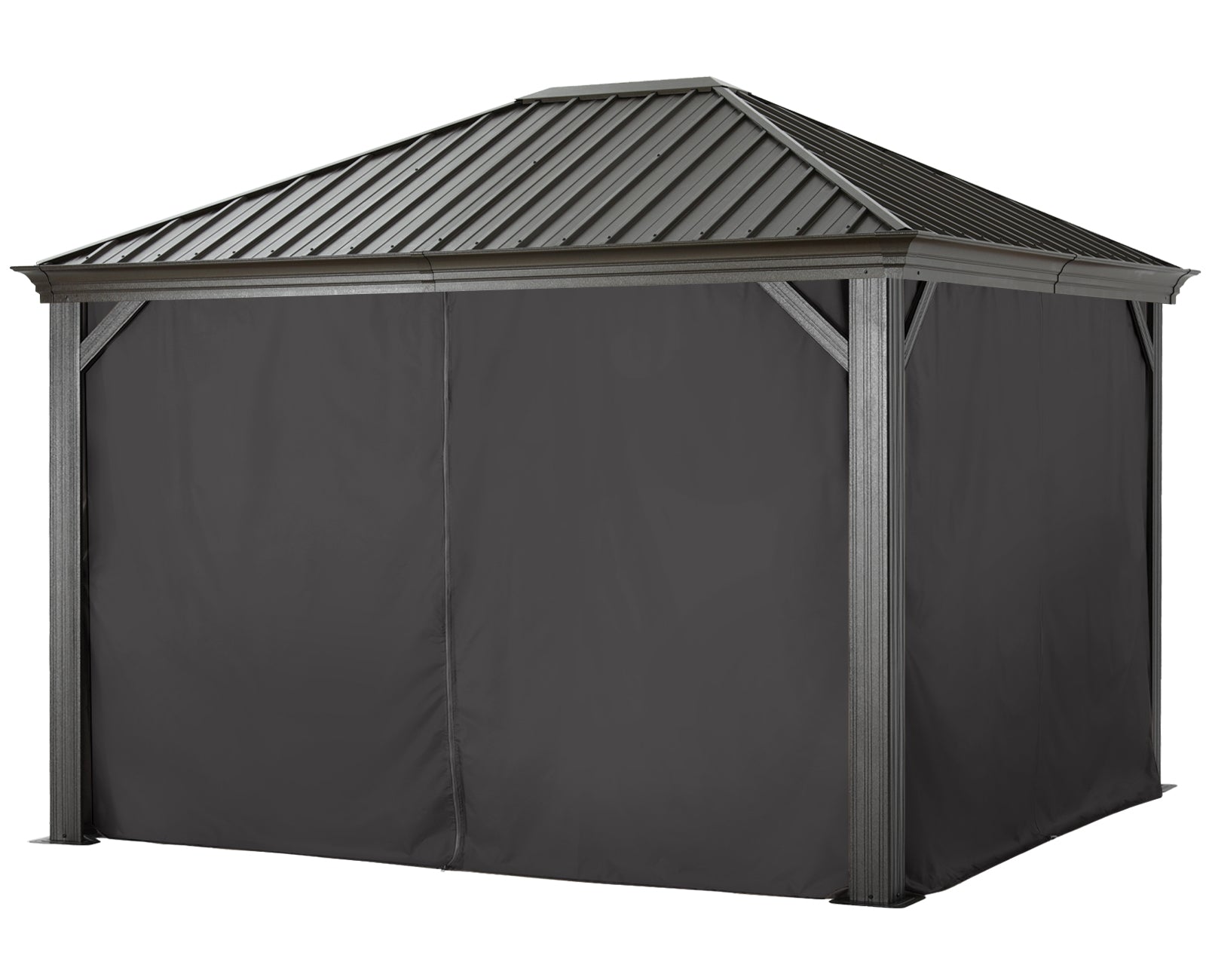 Hardtop Gazebo - Outdoor Permanent Gazebo with Netting