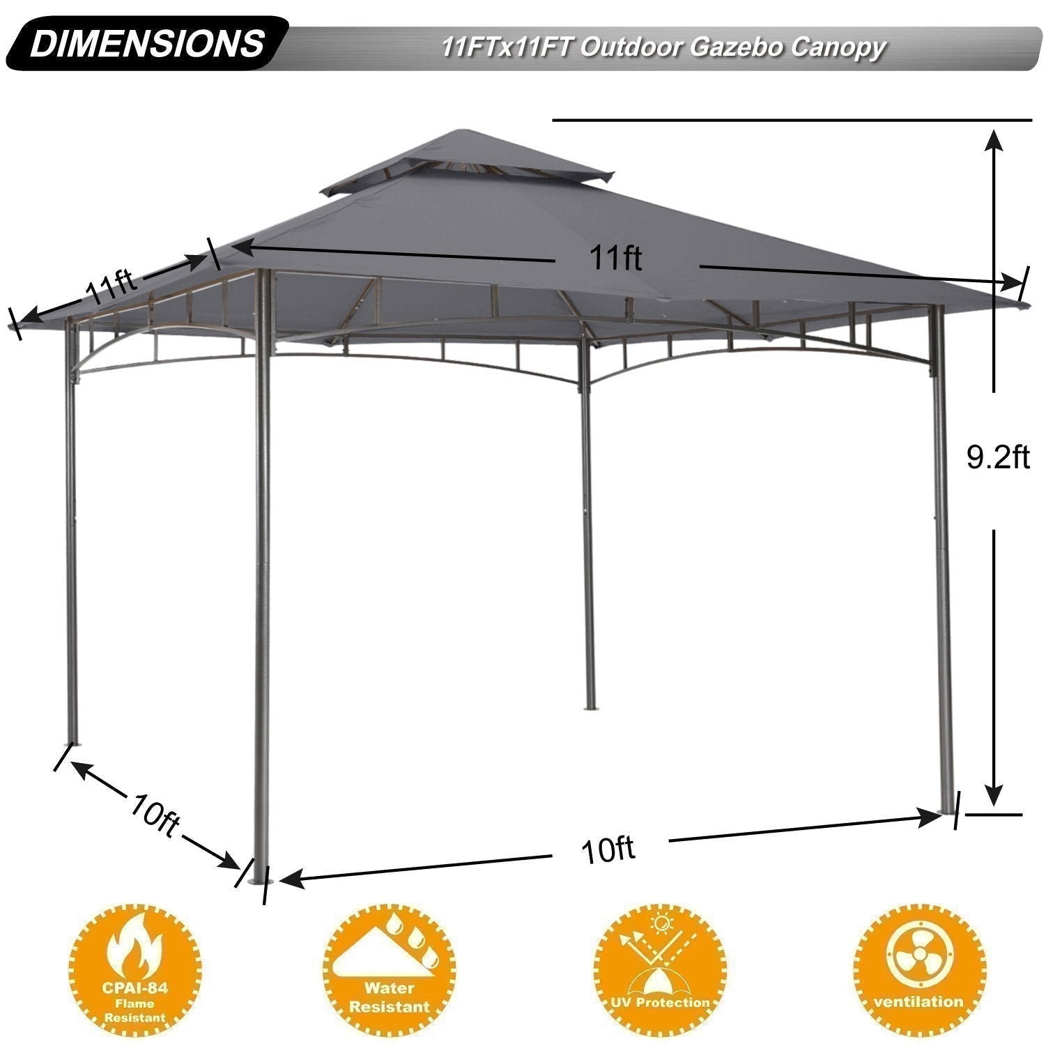 Double Tiered Patio Gazebo For Garden