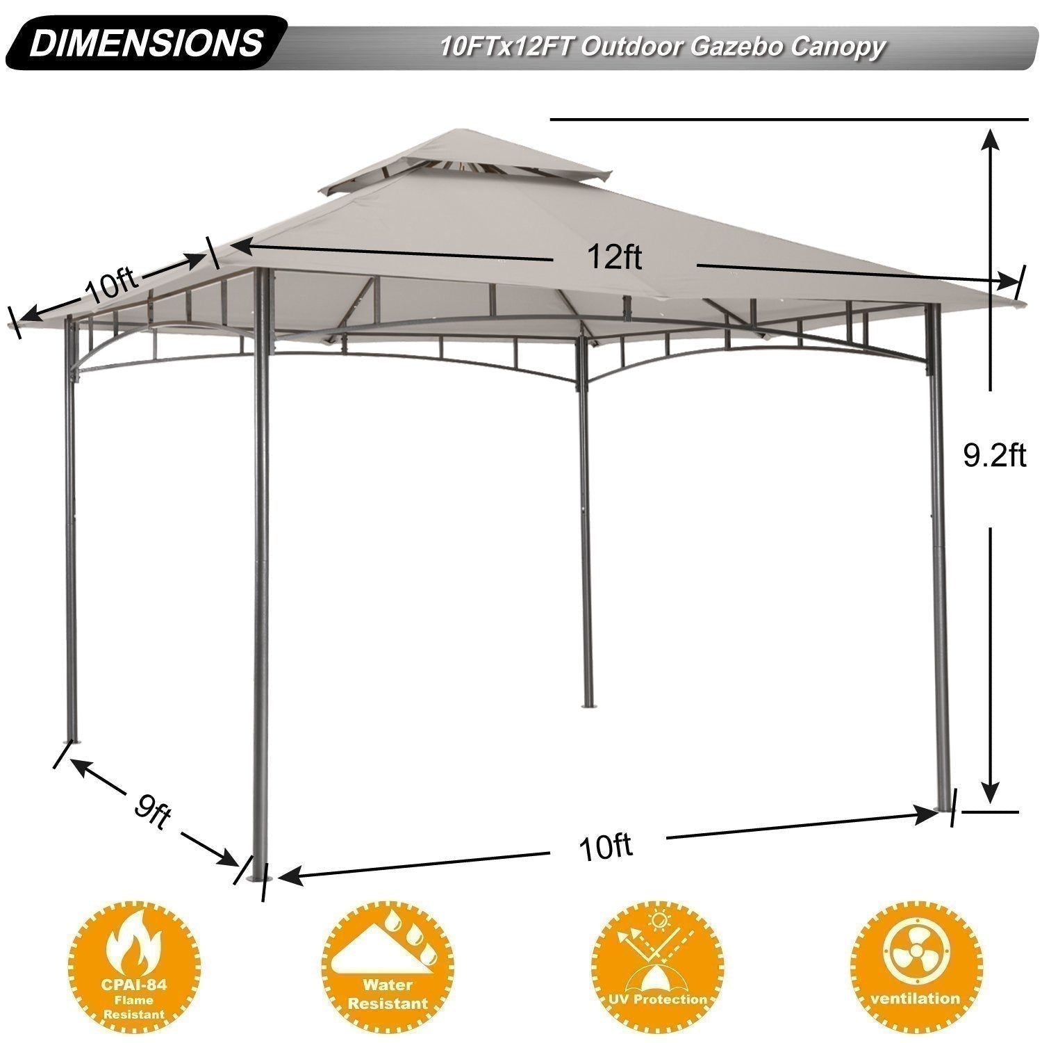 Double Tiered Patio Gazebo For Garden