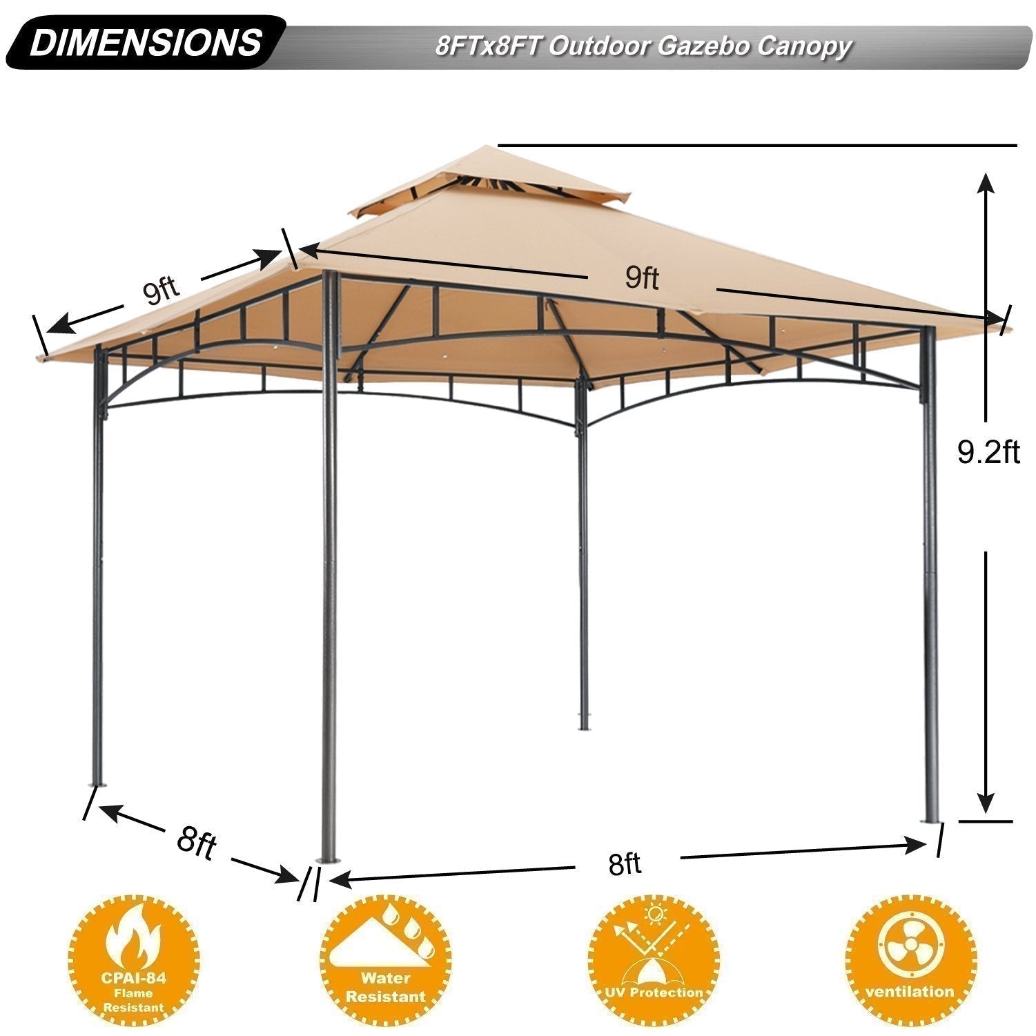 Double Tiered Patio Gazebo For Garden