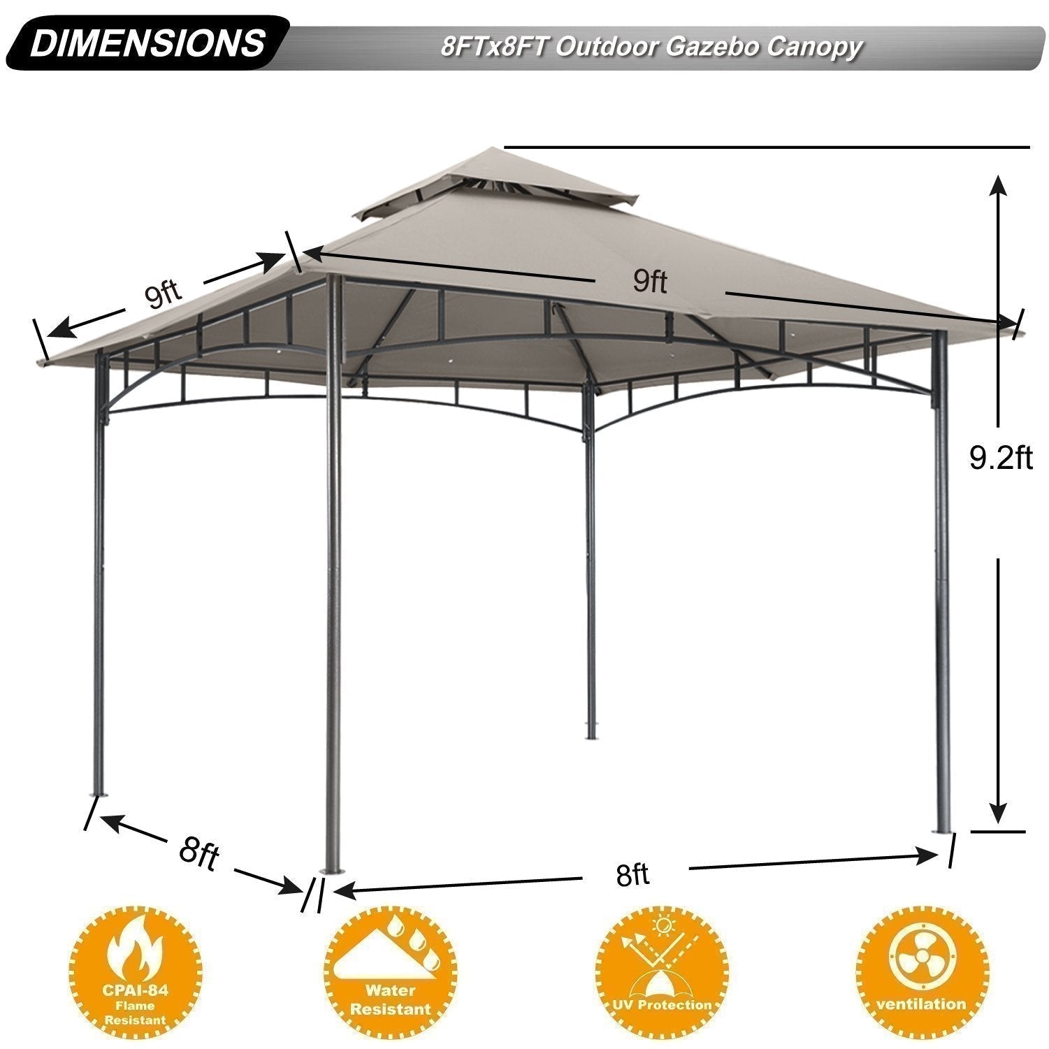Double Tiered Patio Gazebo For Garden
