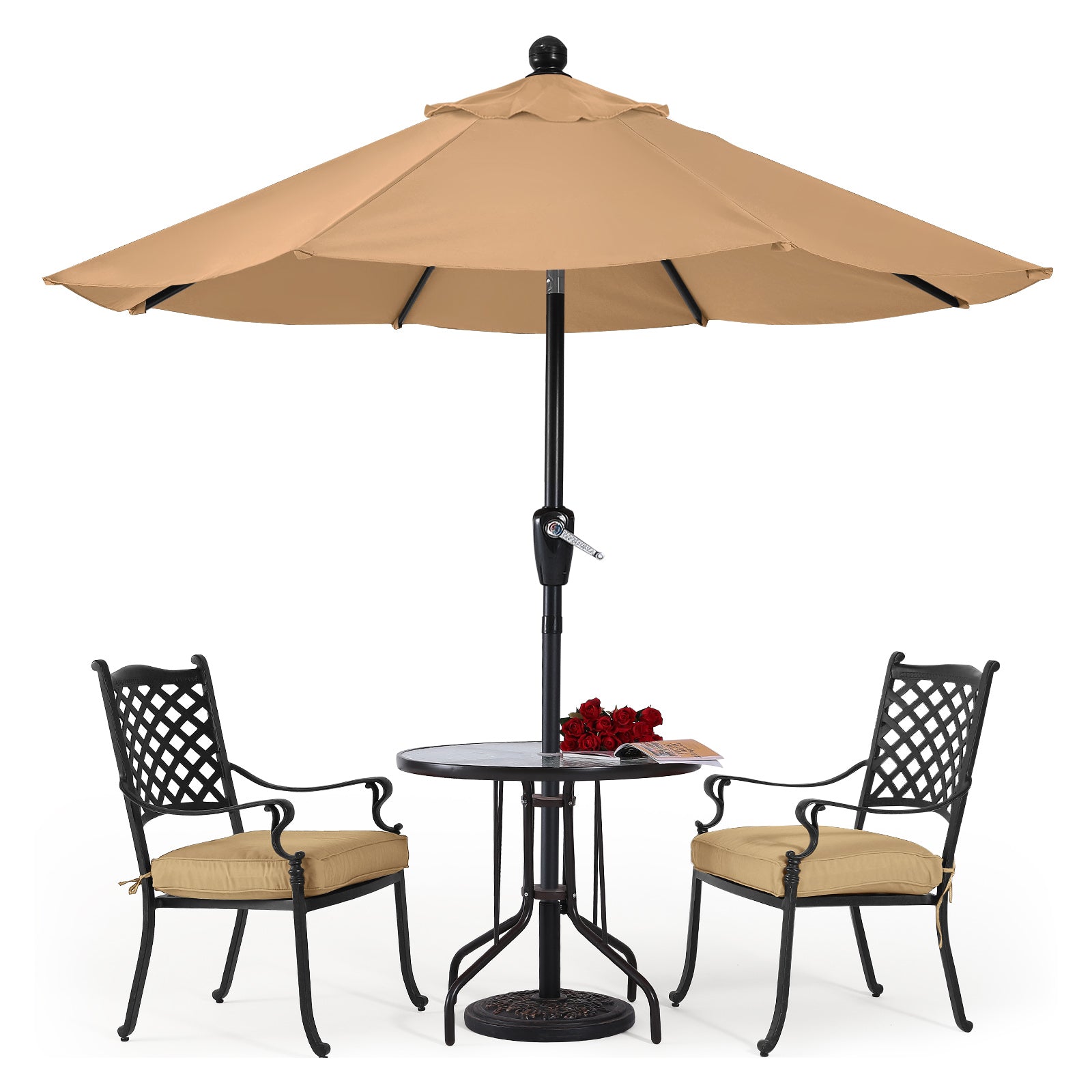 Patio Umbrella with Push Button Tilt 8 Ribs