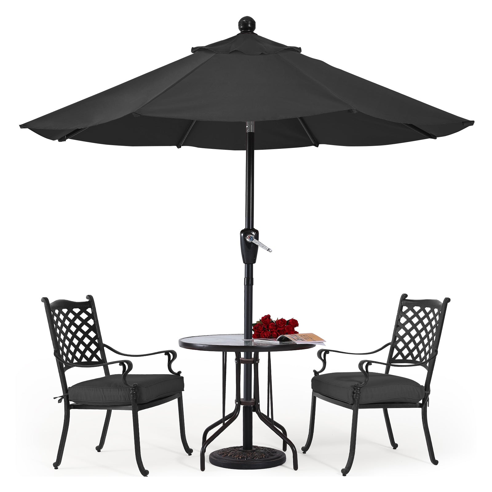 Patio Umbrella with Push Button Tilt 8 Ribs