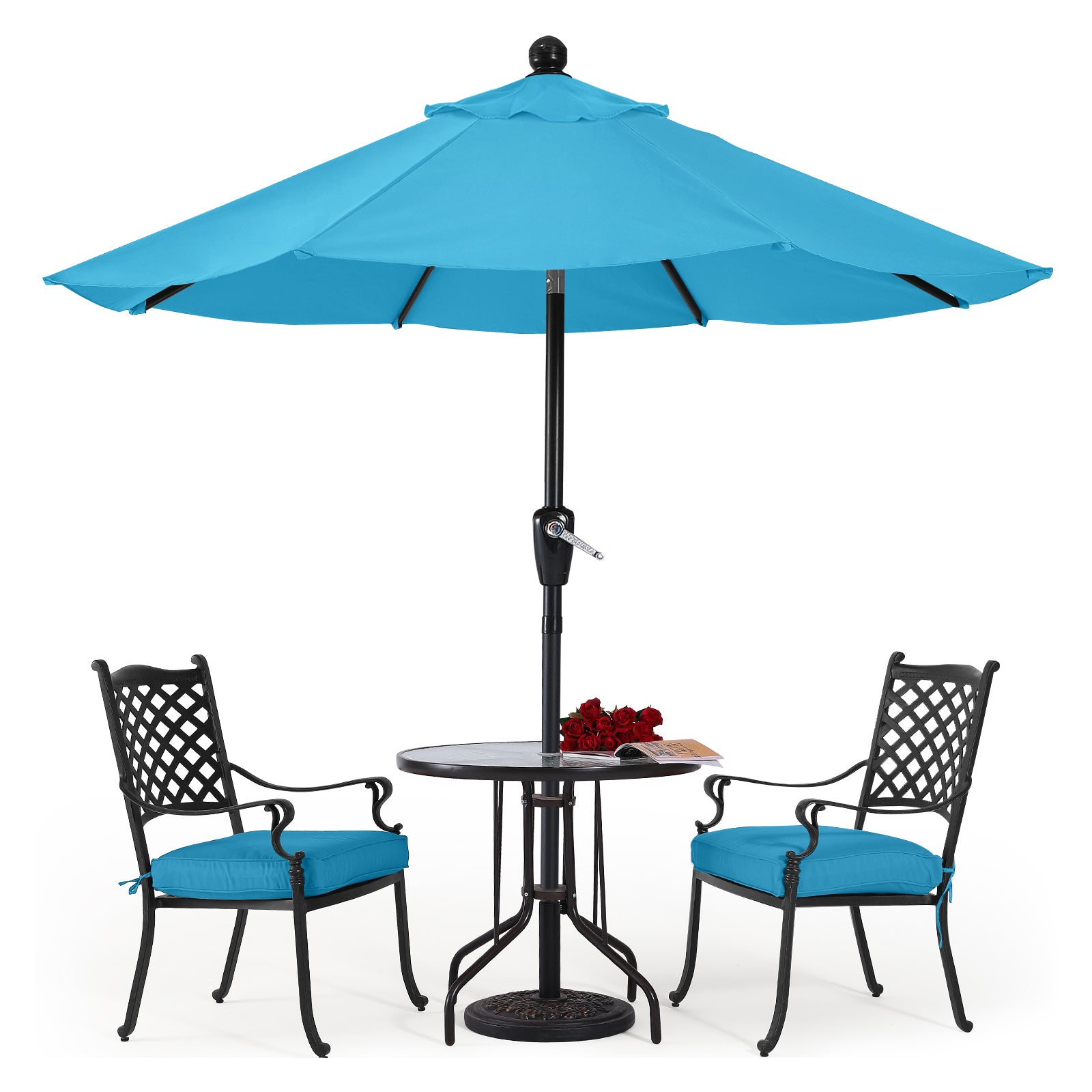 Patio Umbrella with Push Button Tilt 8 Ribs