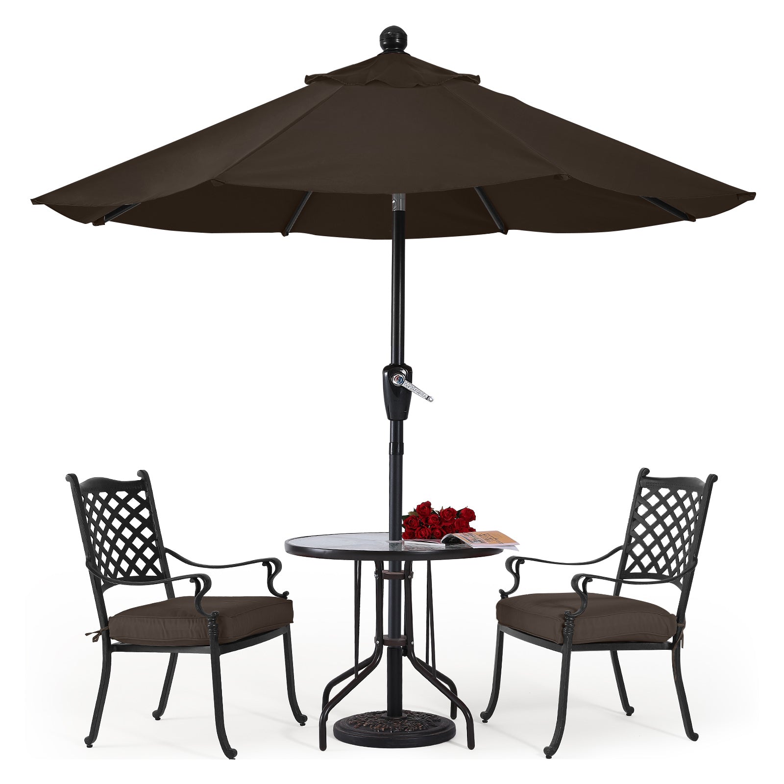 Patio Umbrella with Push Button Tilt 8 Ribs