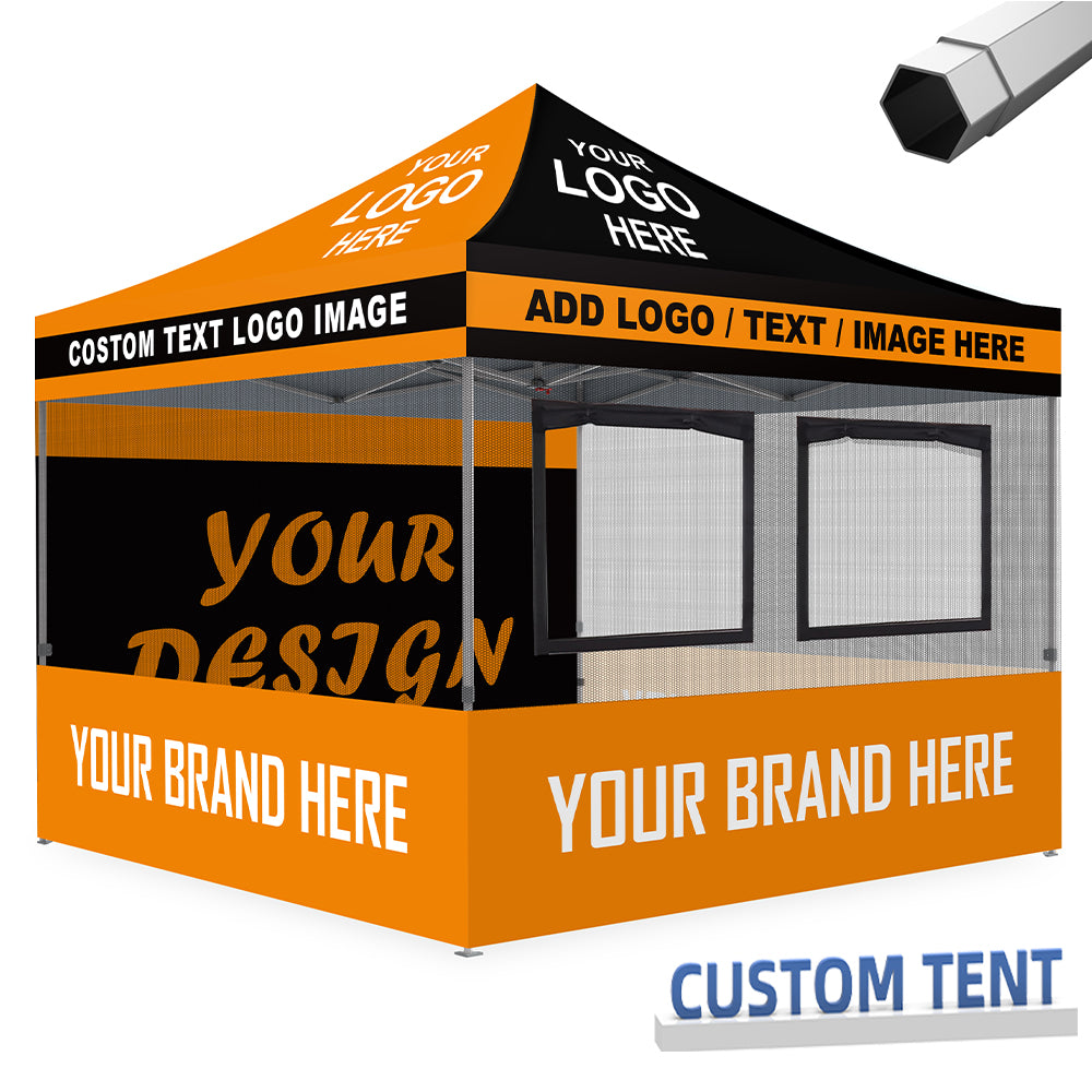 Custom Canopy Food Booth with Windows & Mesh