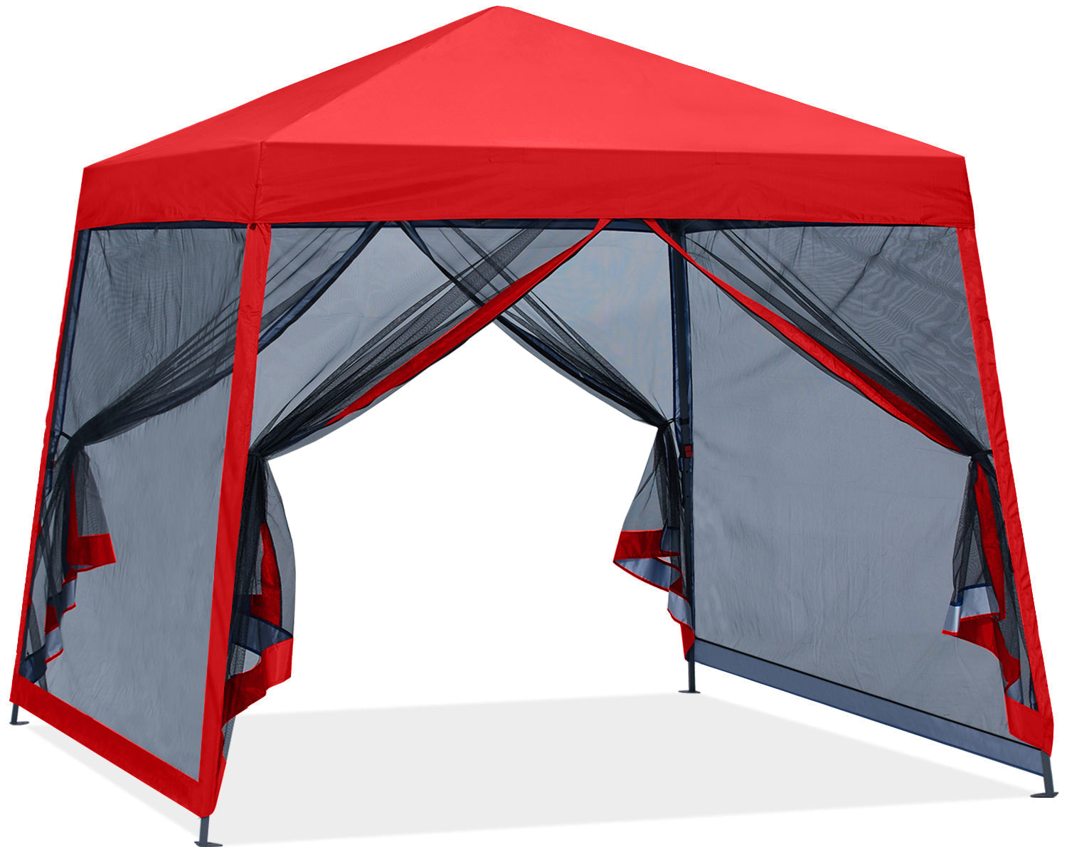 Outdoor Slant Canopy Tent with Mesh Wall – 10x10, 12x12