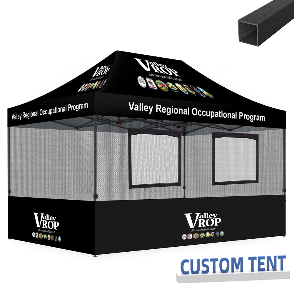 Custom Canopy Food Booth with Windows & Mesh