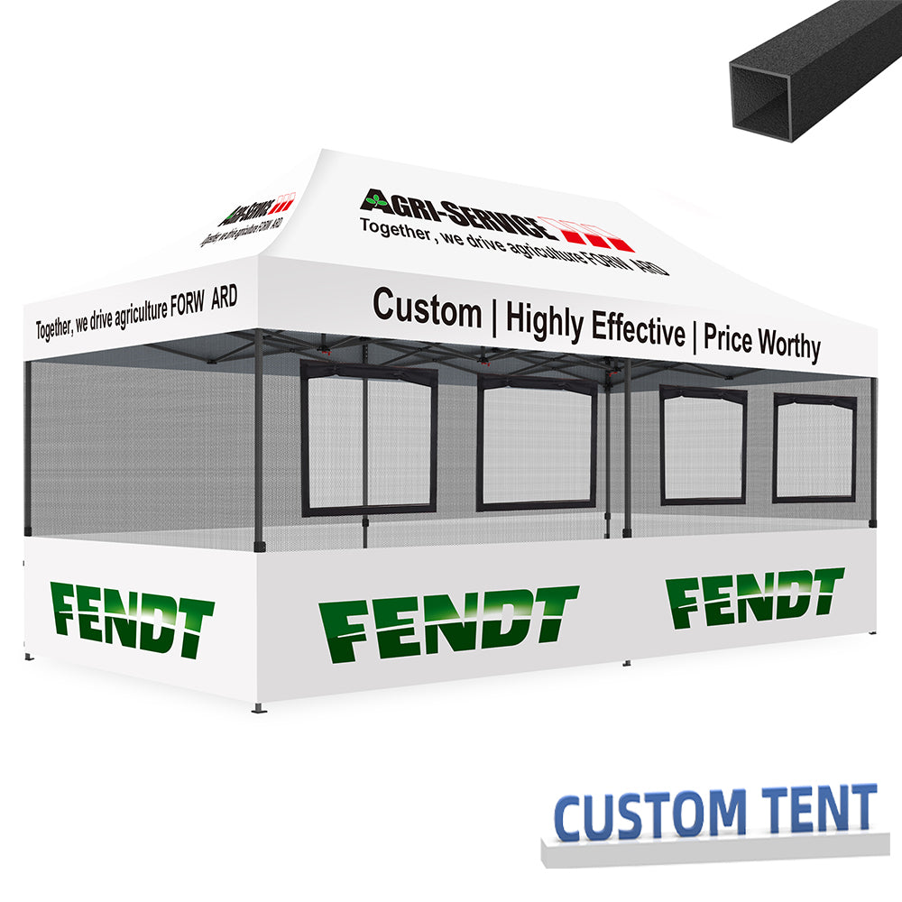 Custom Canopy Food Booth with Windows & Mesh