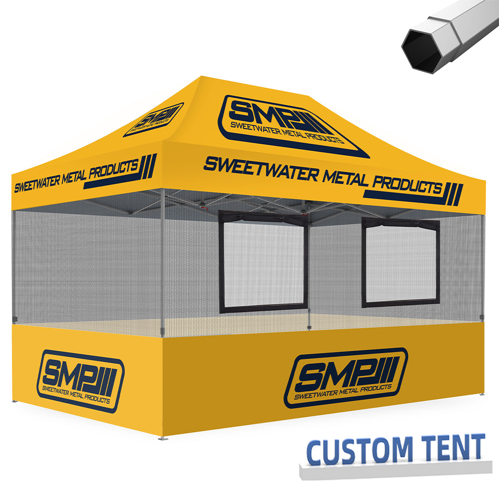 Custom Canopy Food Booth with Windows & Mesh
