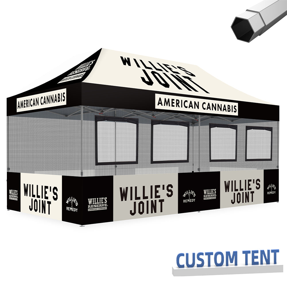 Custom Canopy Food Booth with Windows & Mesh