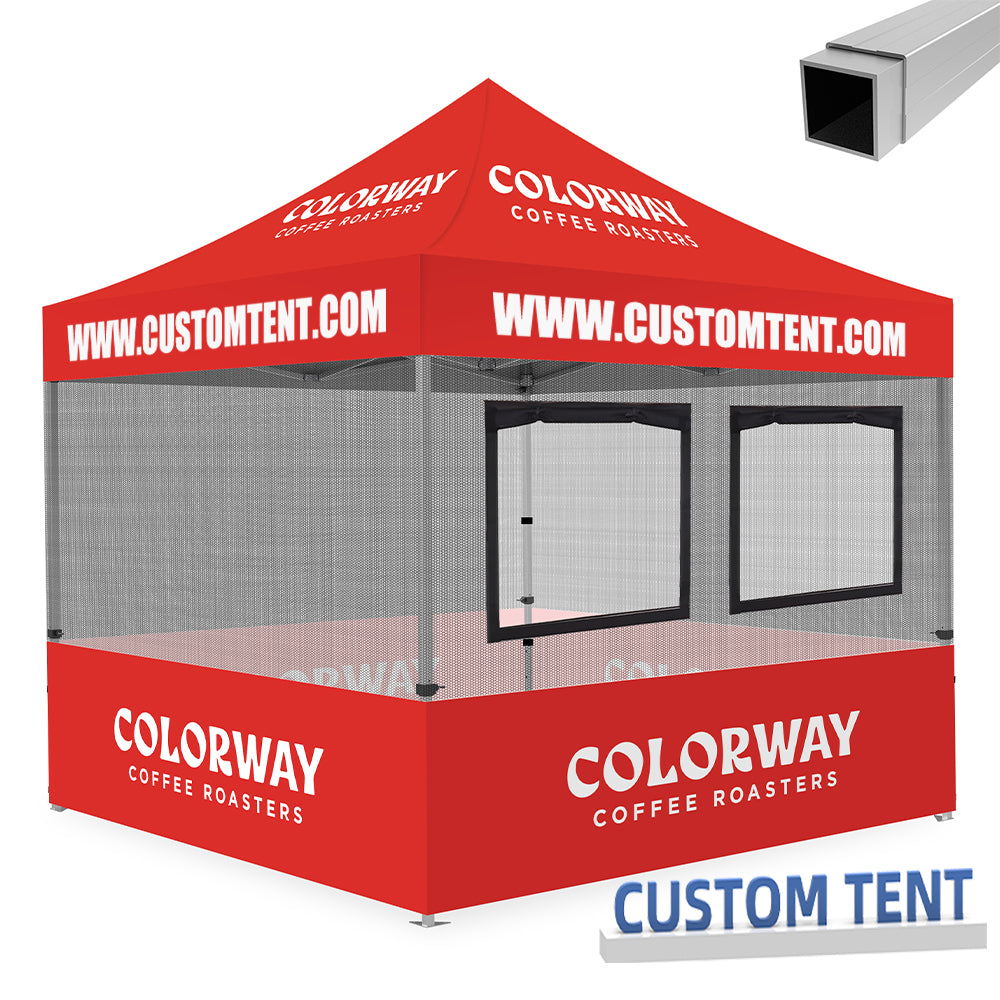 Custom Canopy Food Booth with Windows & Mesh