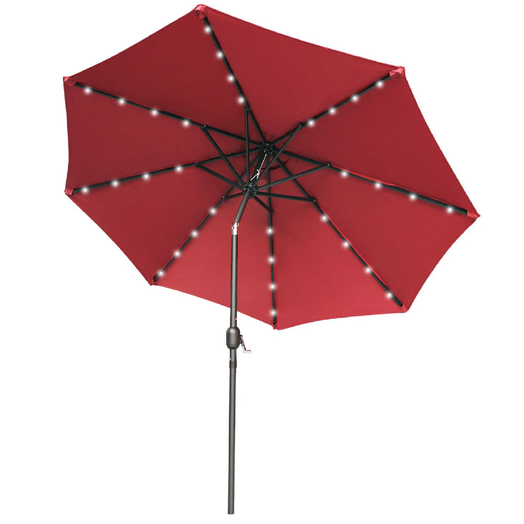 Patio Solar Umbrella Outdoor with 32LED Lights