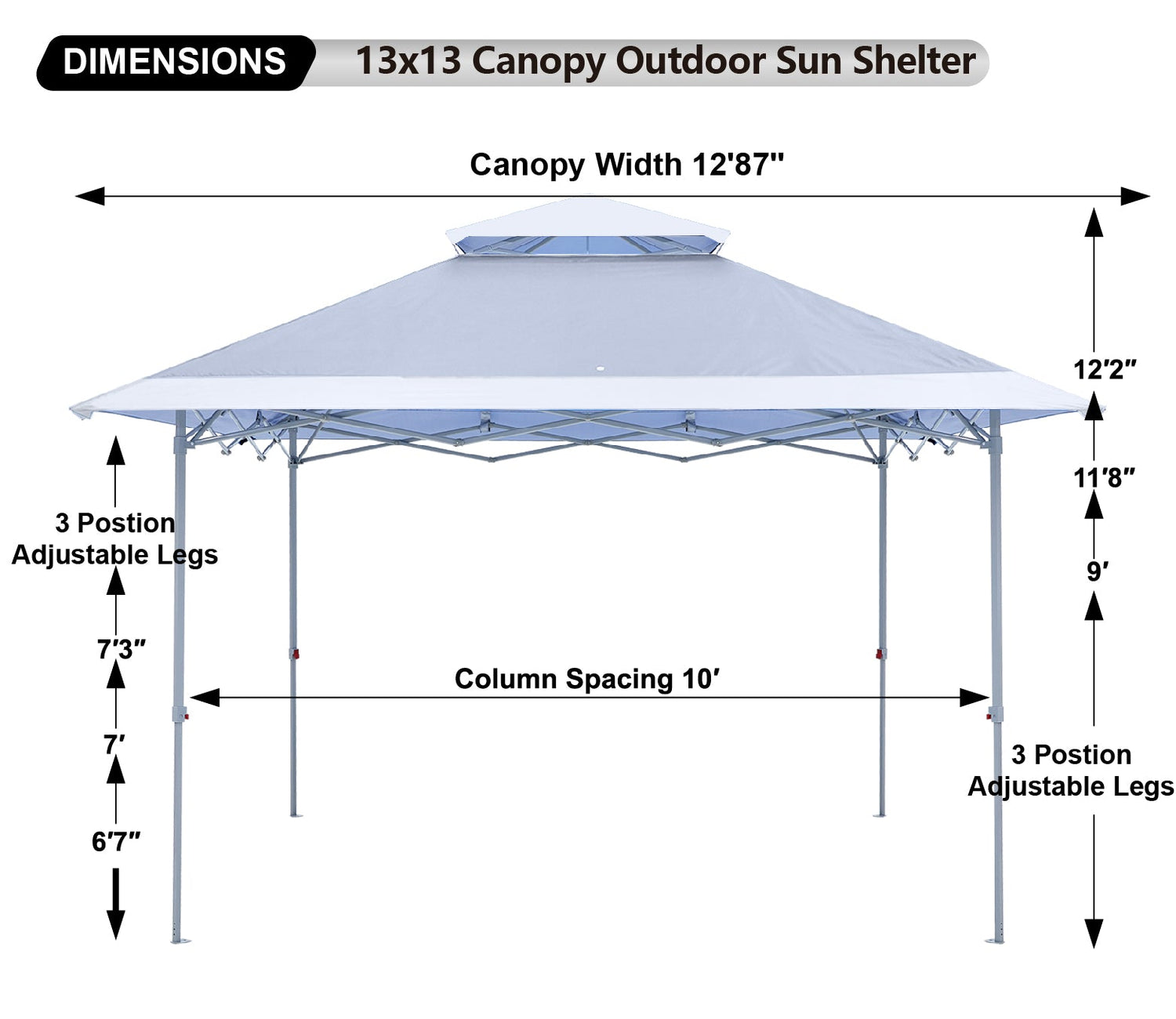 13x13 Outdoor Sun Shade Canopy Tent