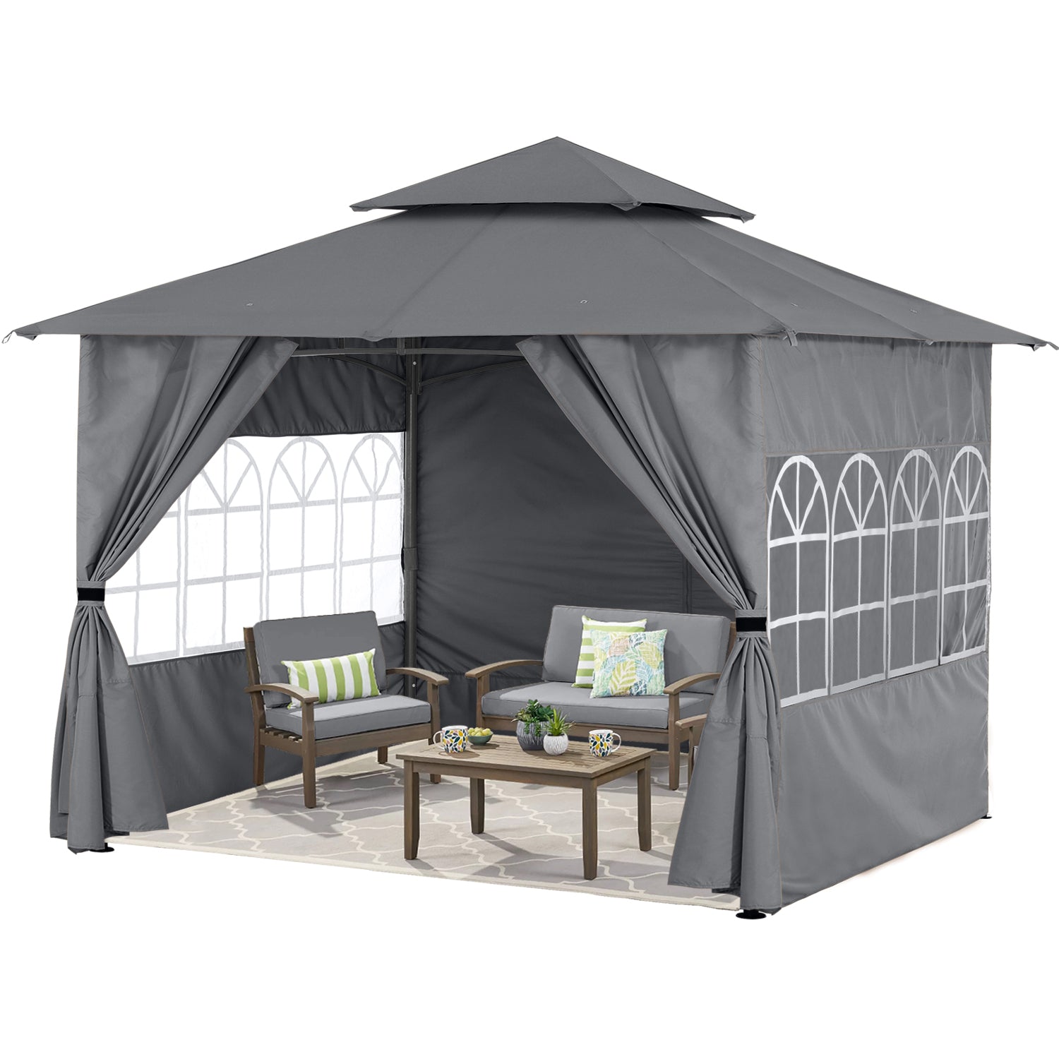 Outdoor Gazebo with Sidewalls and Church Window