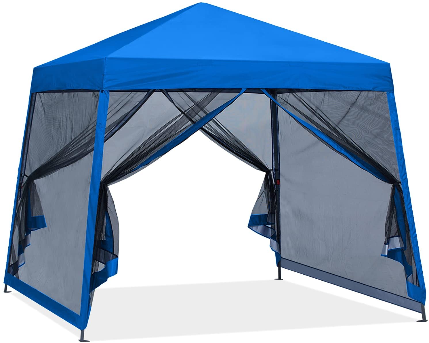 Outdoor Slant Canopy Tent with Mesh Wall – 10x10, 12x12
