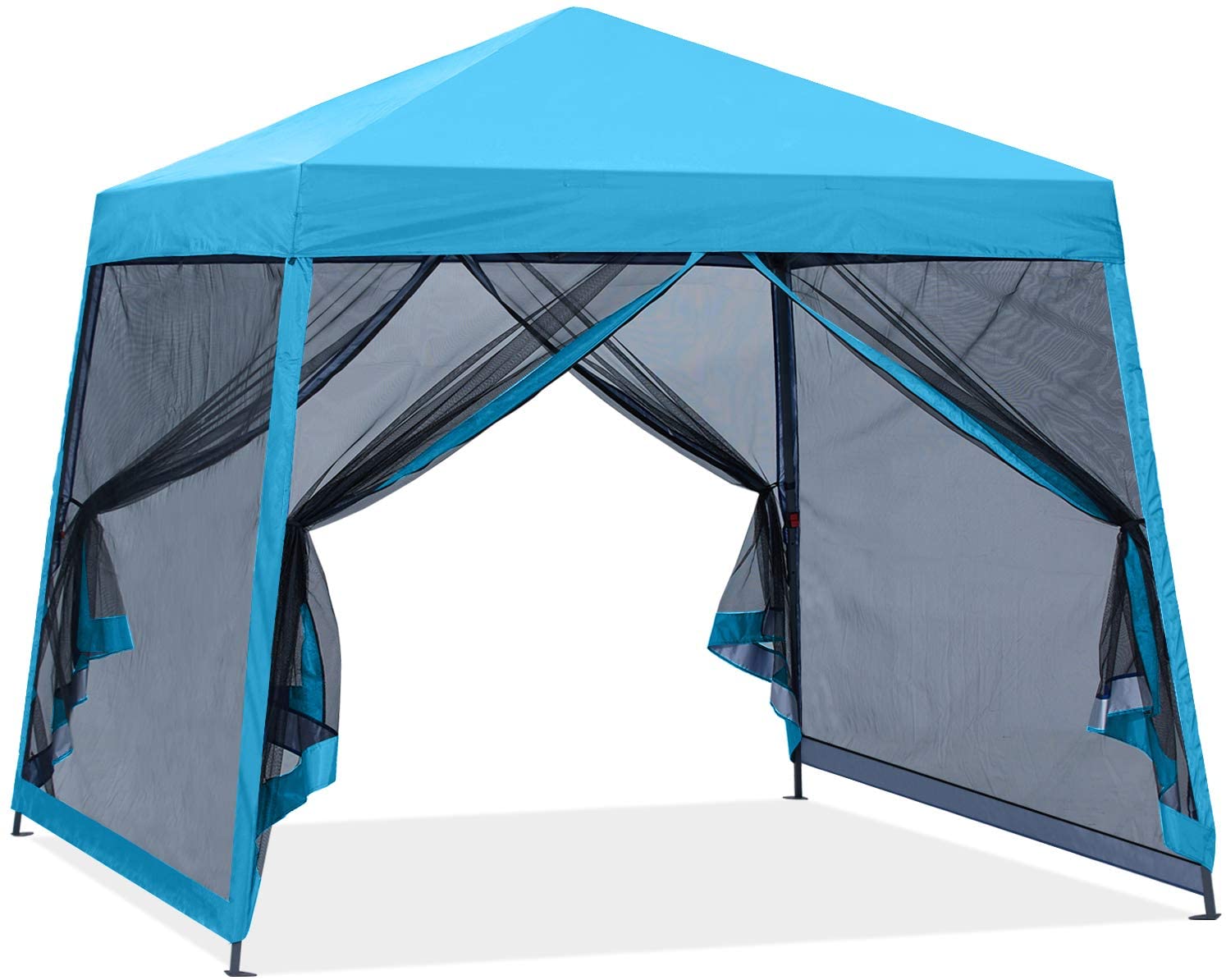 Outdoor Slant Canopy Tent with Mesh Wall – 10x10, 12x12