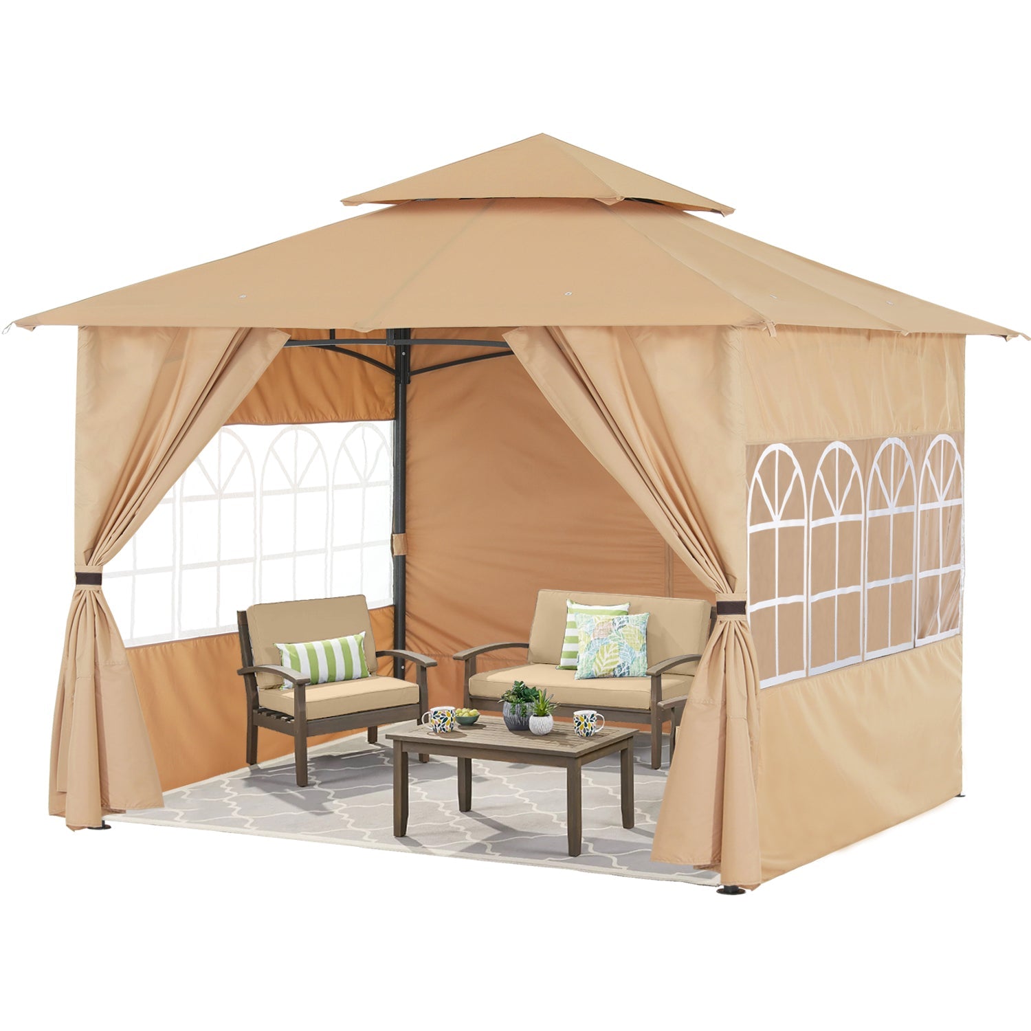Outdoor Gazebo with Sidewalls and Church Window
