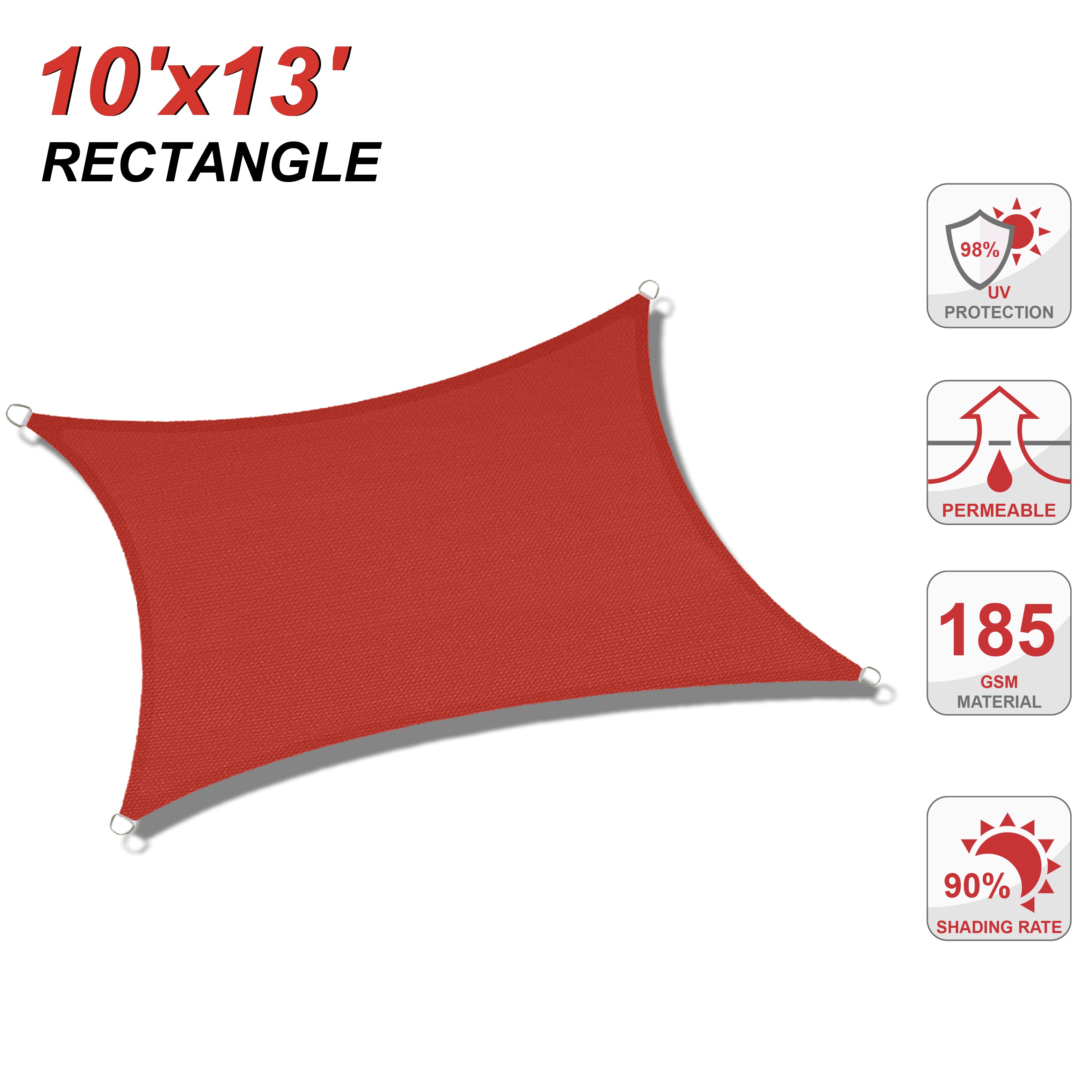 UV Block Sun Shade Sail for Patio, Deck, Backyard(Rectangle)