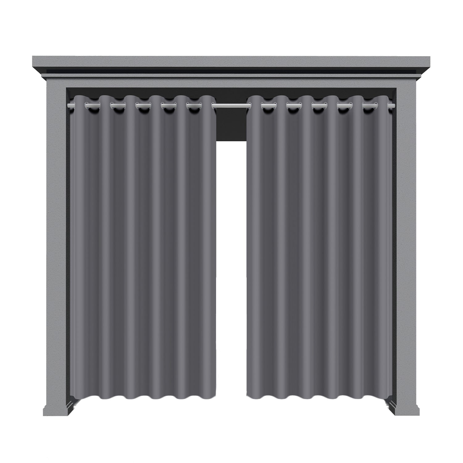 Waterproof Sun Blocking Patio Privacy Drapes with Grommets for Gazebo, Porch, Pergola, Cabana (1 Piece)