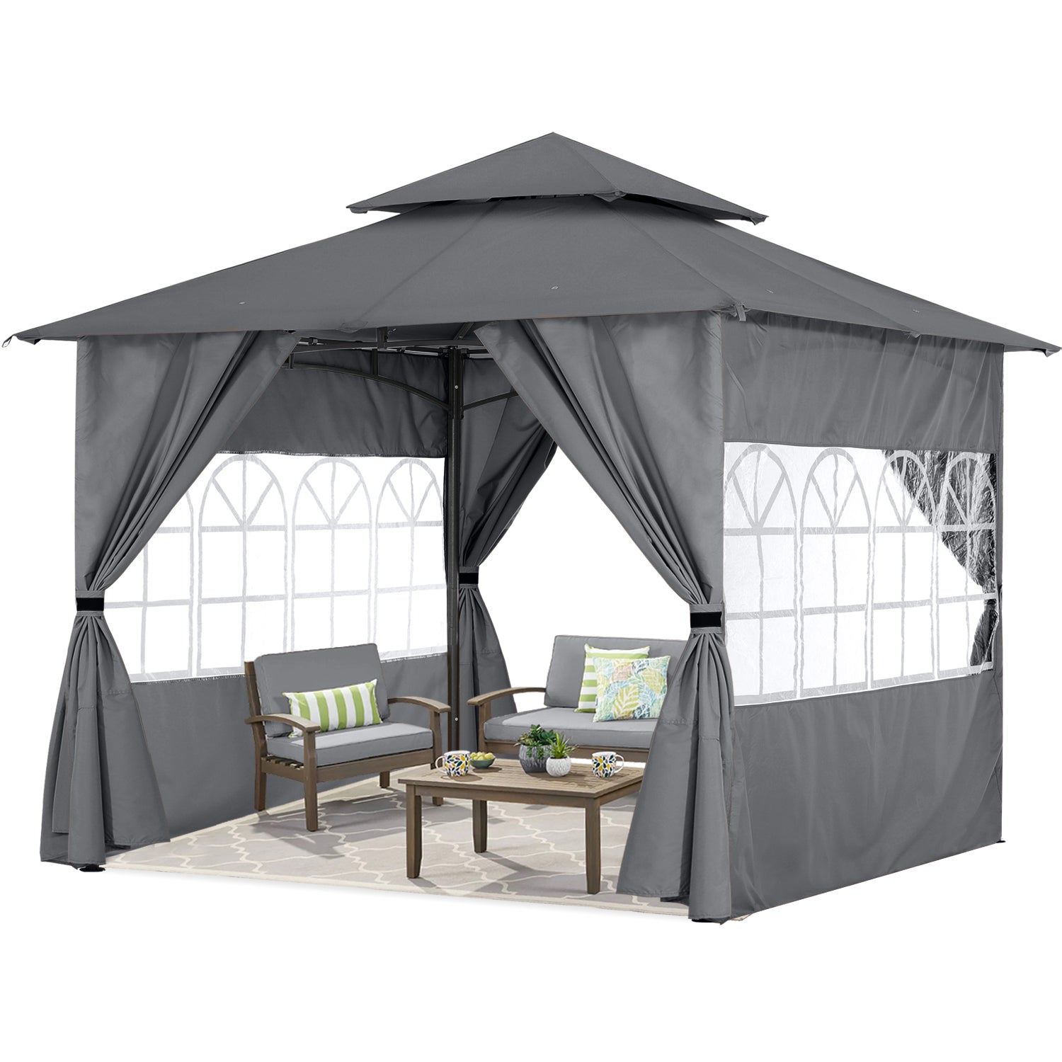Outdoor Gazebo with Sidewalls and Church Window