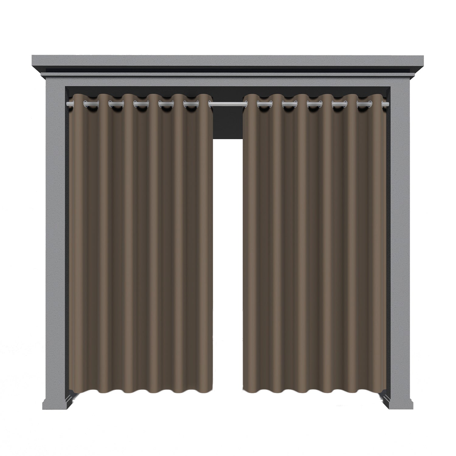 Waterproof Sun Blocking Patio Privacy Drapes with Grommets for Gazebo, Porch, Pergola, Cabana (1 Piece)