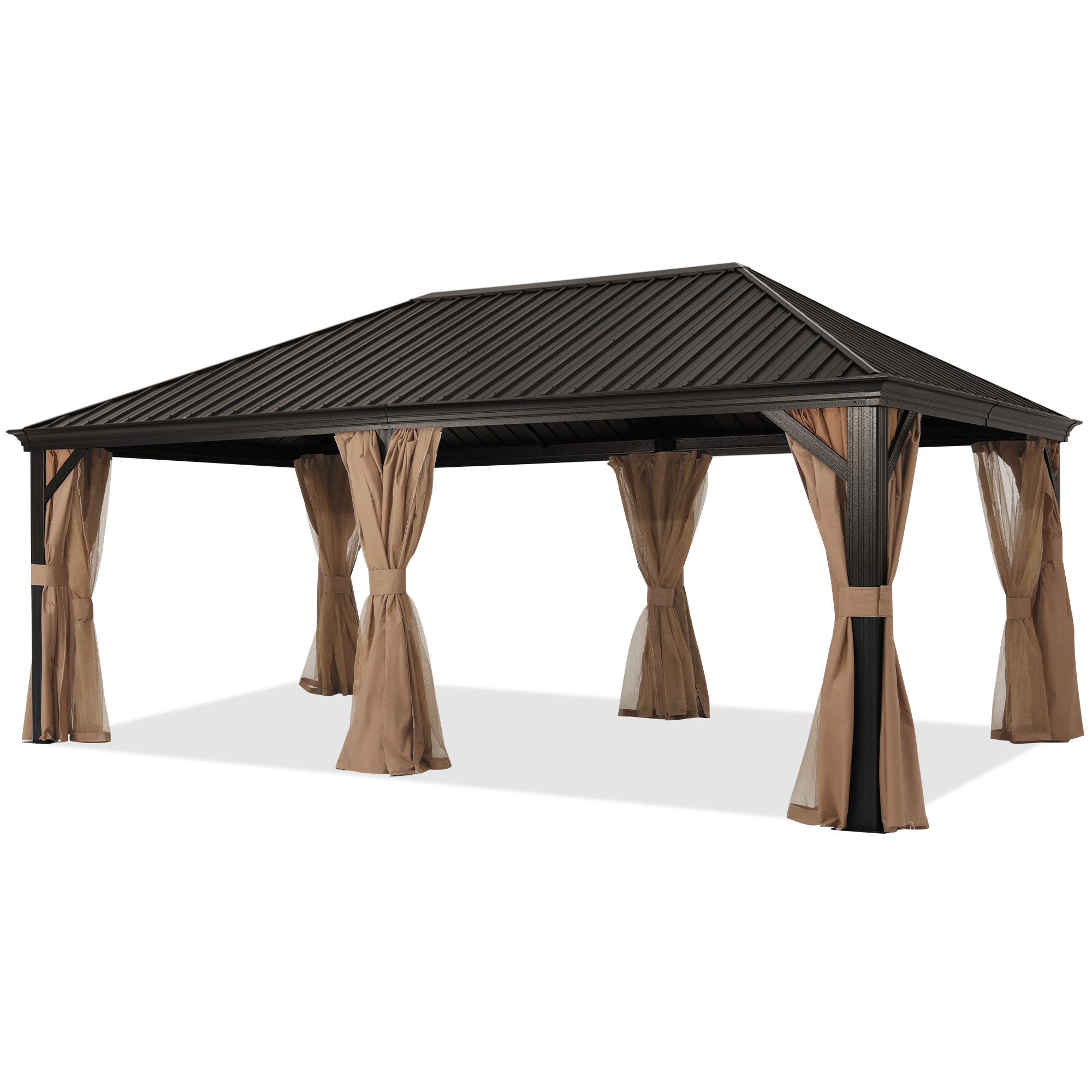 Hardtop Gazebo - Outdoor Permanent Gazebo with Netting