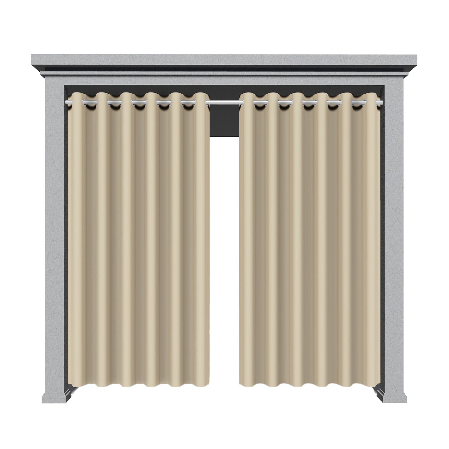 Waterproof Sun Blocking Patio Privacy Drapes with Grommets for Gazebo, Porch, Pergola, Cabana (1 Piece)