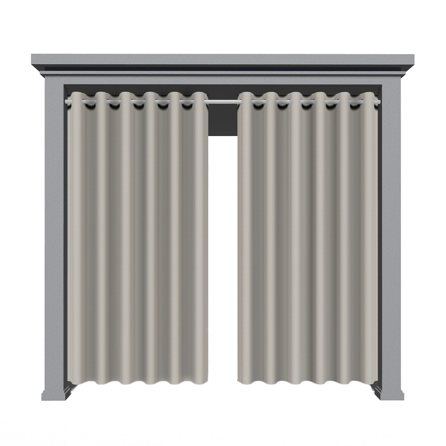 Waterproof Sun Blocking Patio Privacy Drapes with Grommets for Gazebo, Porch, Pergola, Cabana (1 Piece)