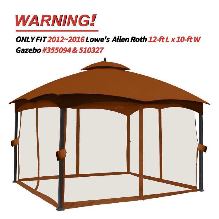 10x12 Gazebo Replacement Accessories (GF-12S004B-1/GF-12S004BTO)