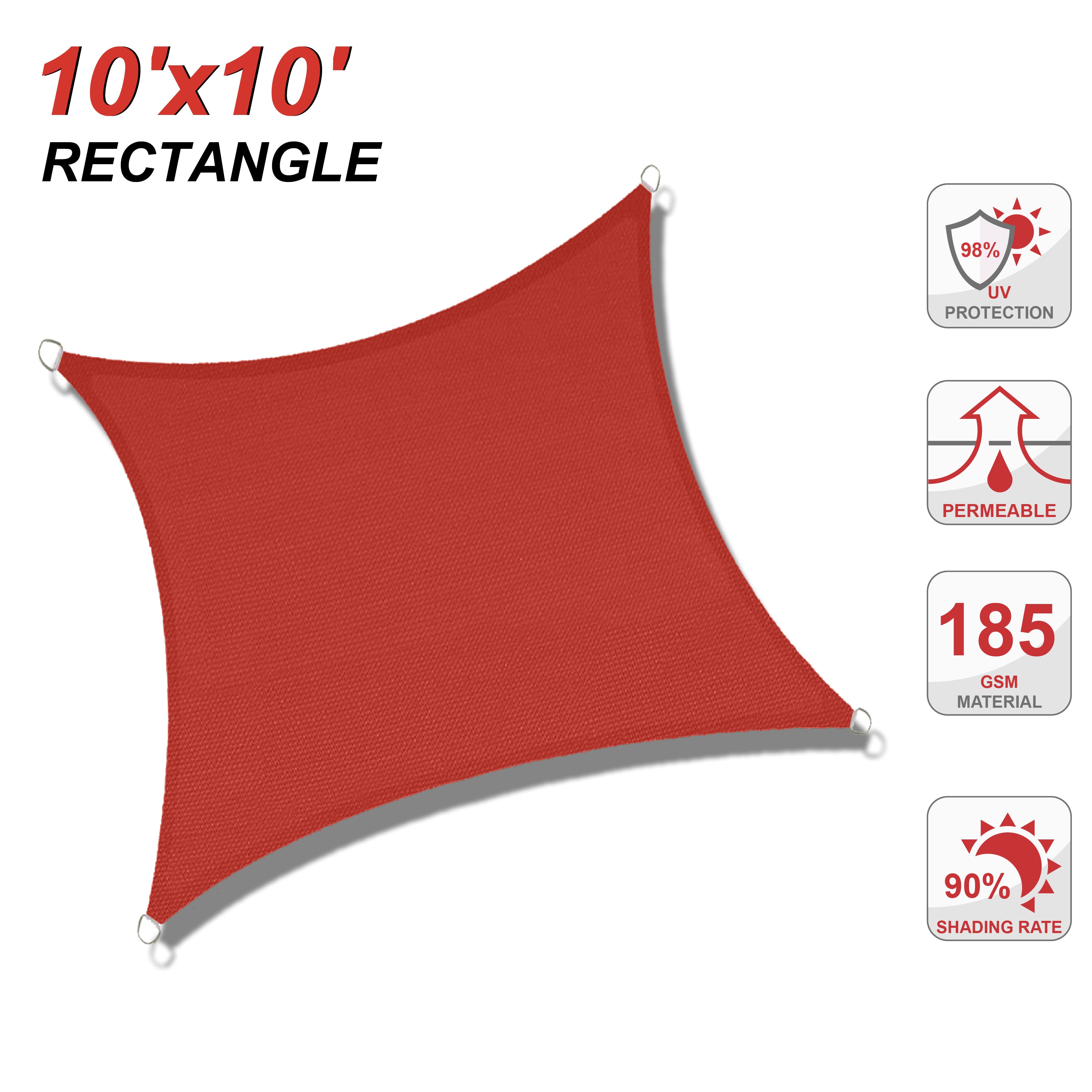 UV Block Sun Shade Sail for Patio, Deck, Backyard(Rectangle)