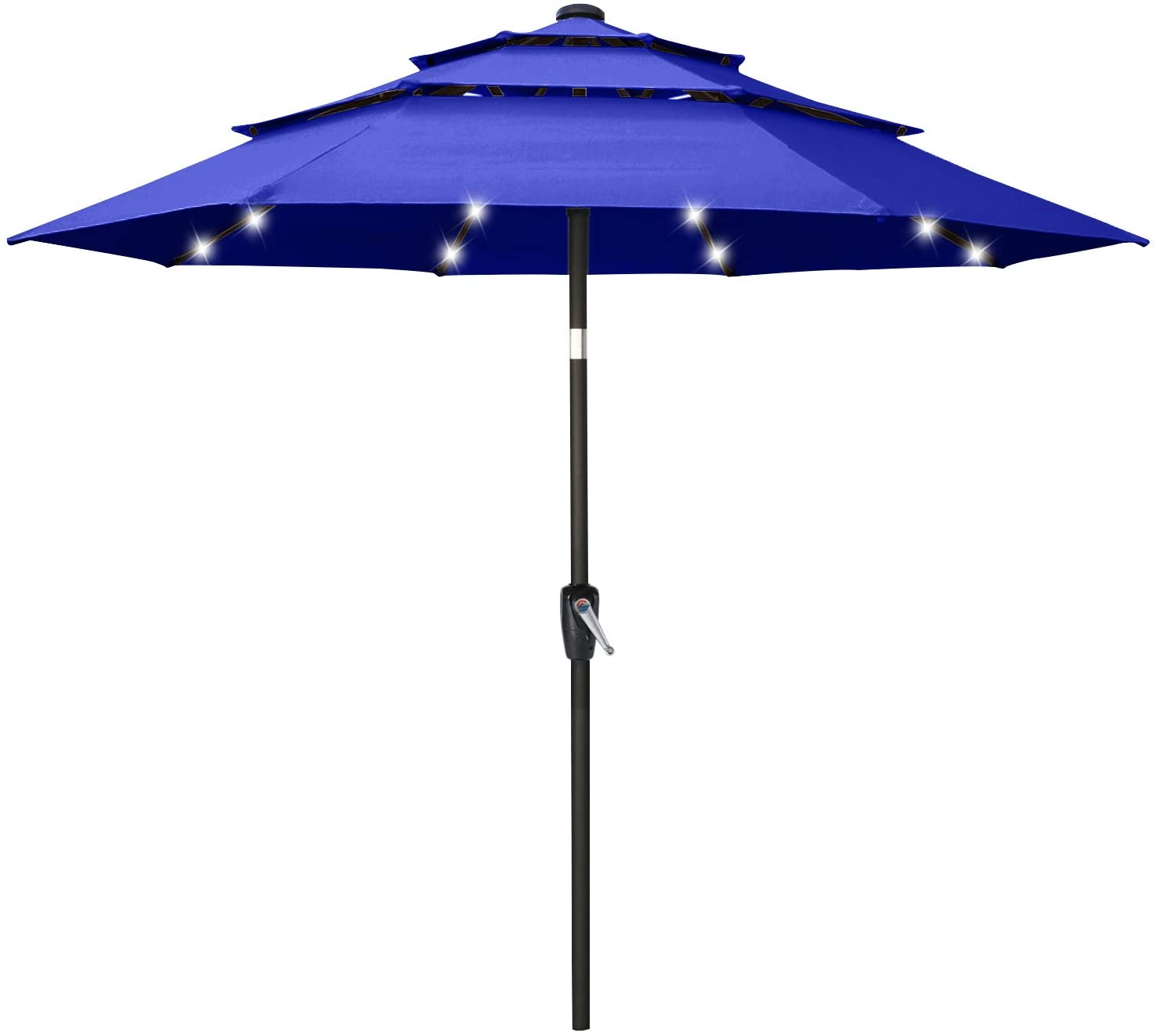 Solar 3 Tiers Patio Umbrella Outdoor with LED