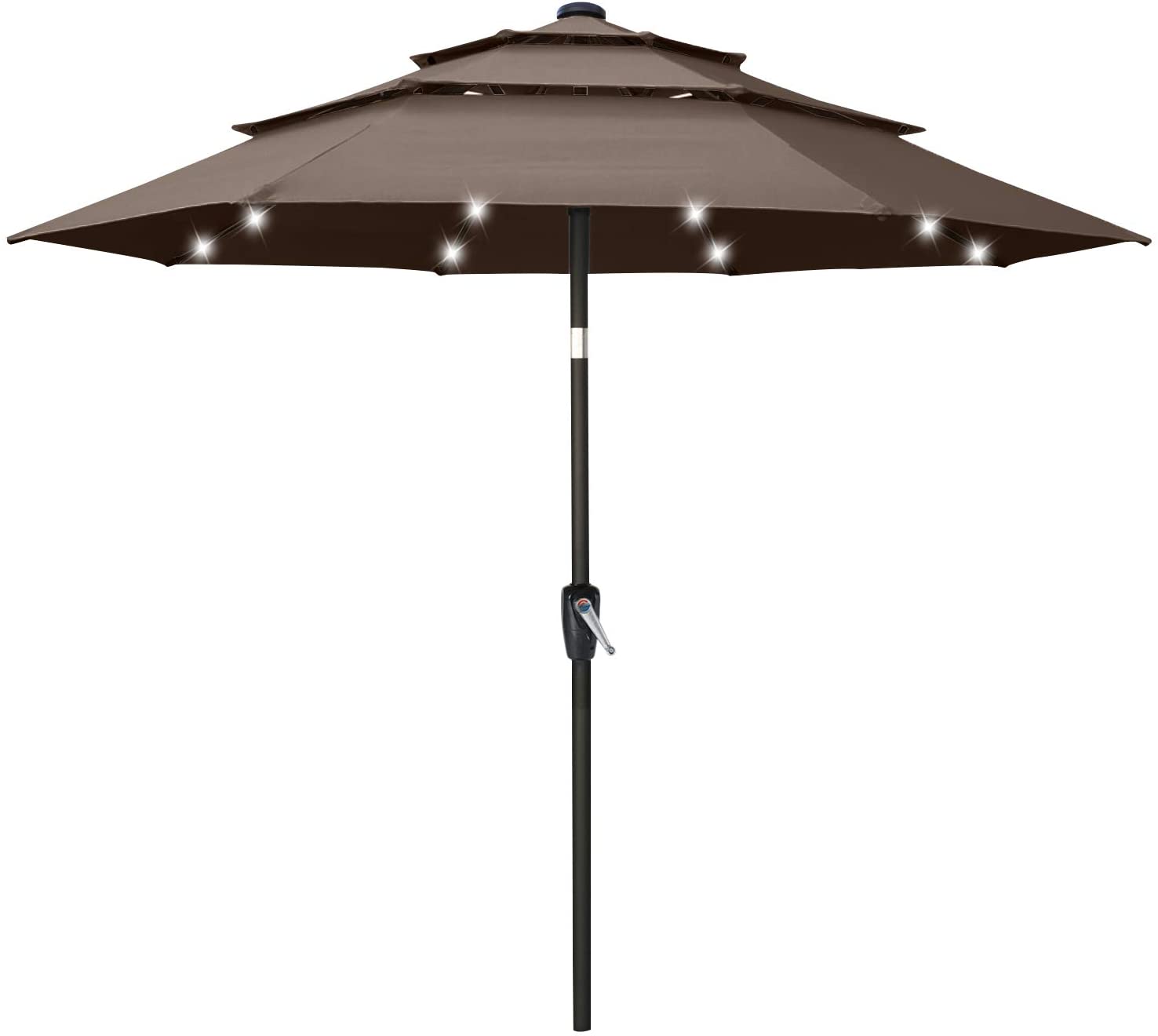 Solar 3 Tiers Patio Umbrella Outdoor with LED