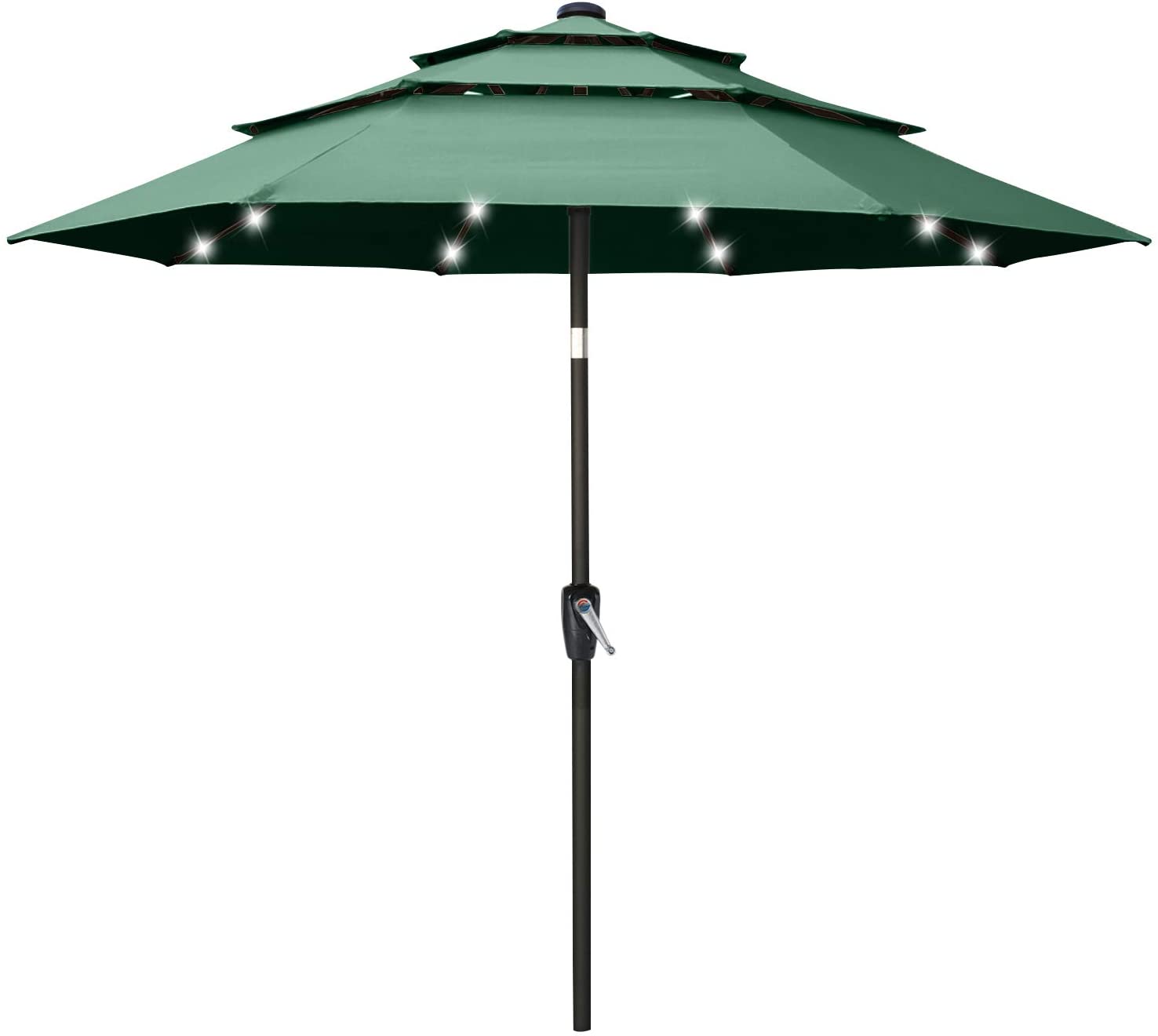 Solar 3 Tiers Patio Umbrella Outdoor with LED