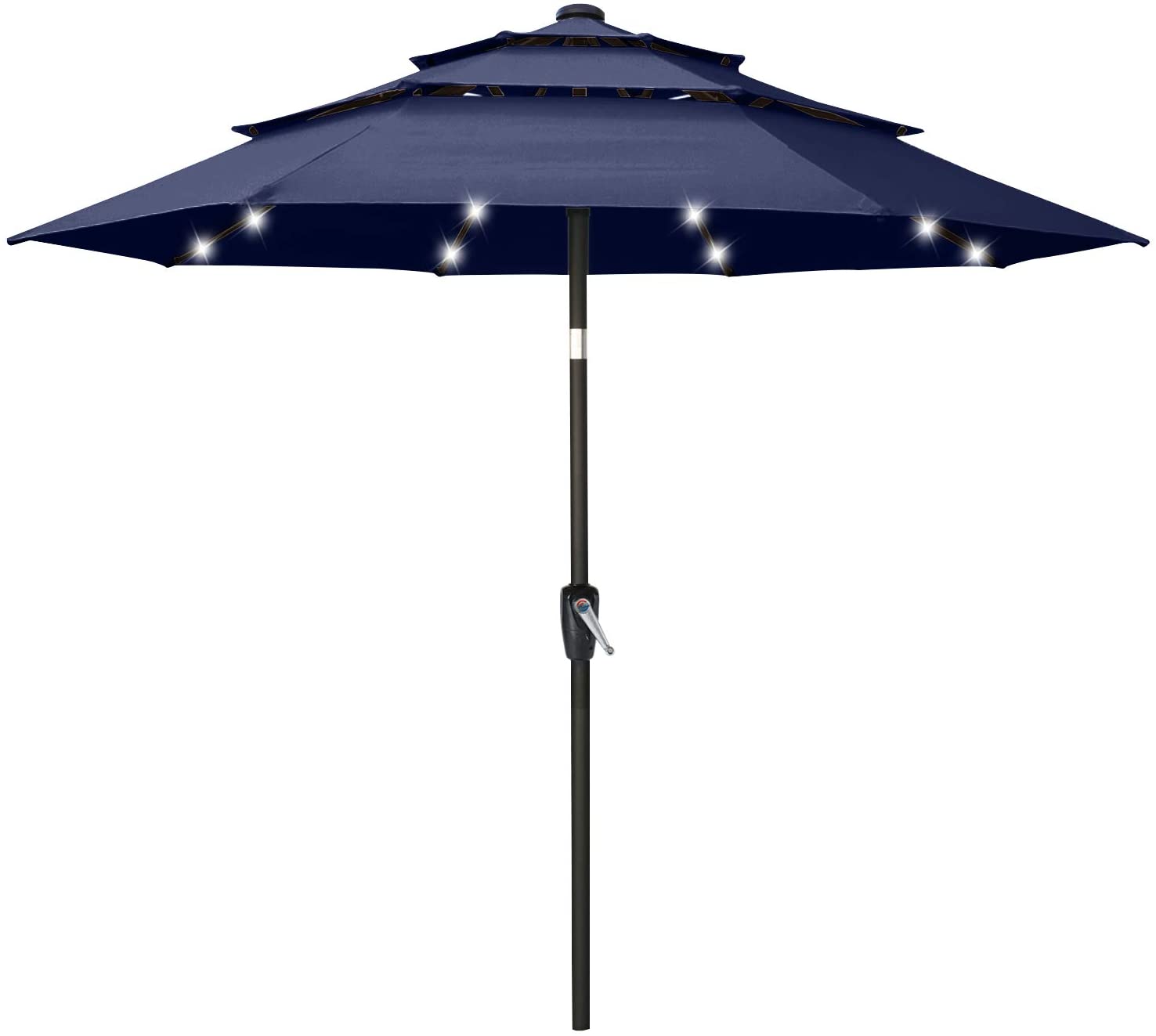 Solar 3 Tiers Patio Umbrella Outdoor with LED