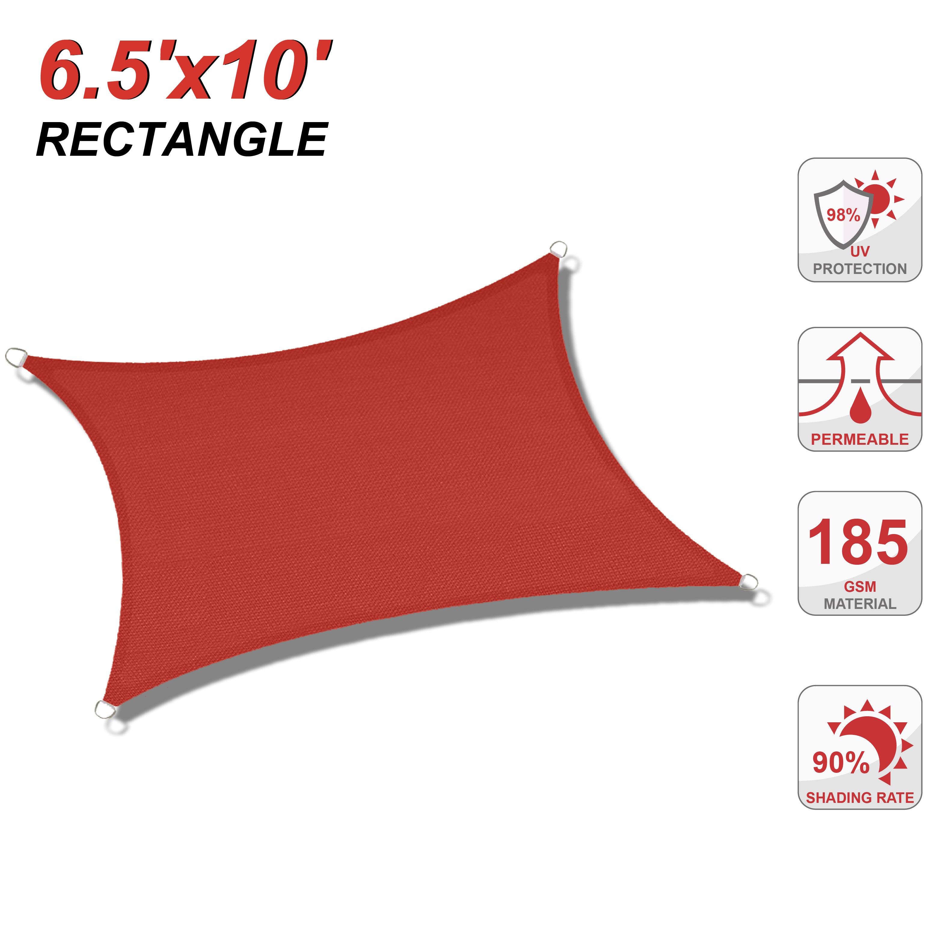 UV Block Sun Shade Sail for Patio, Deck, Backyard(Rectangle)