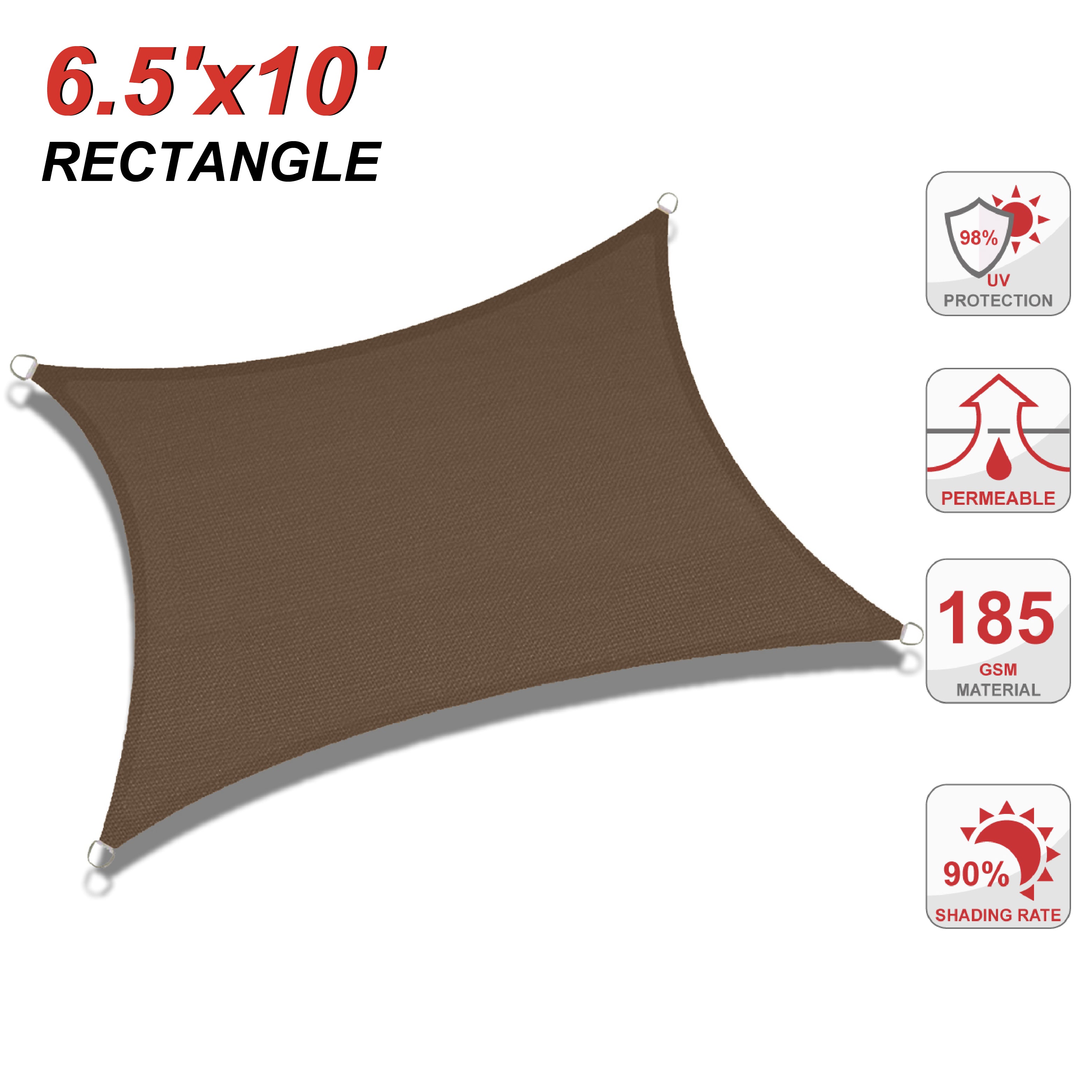 UV Block Sun Shade Sail for Patio, Deck, Backyard(Rectangle)