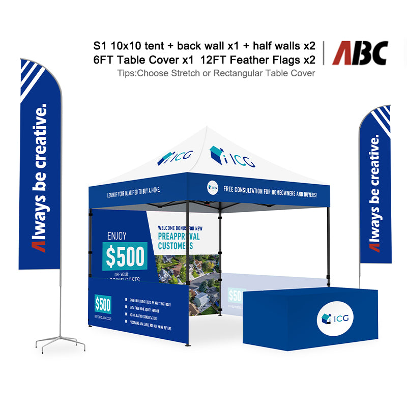 Custom Canopy Tent 10x10 Full Case Vision Super Value Package S1