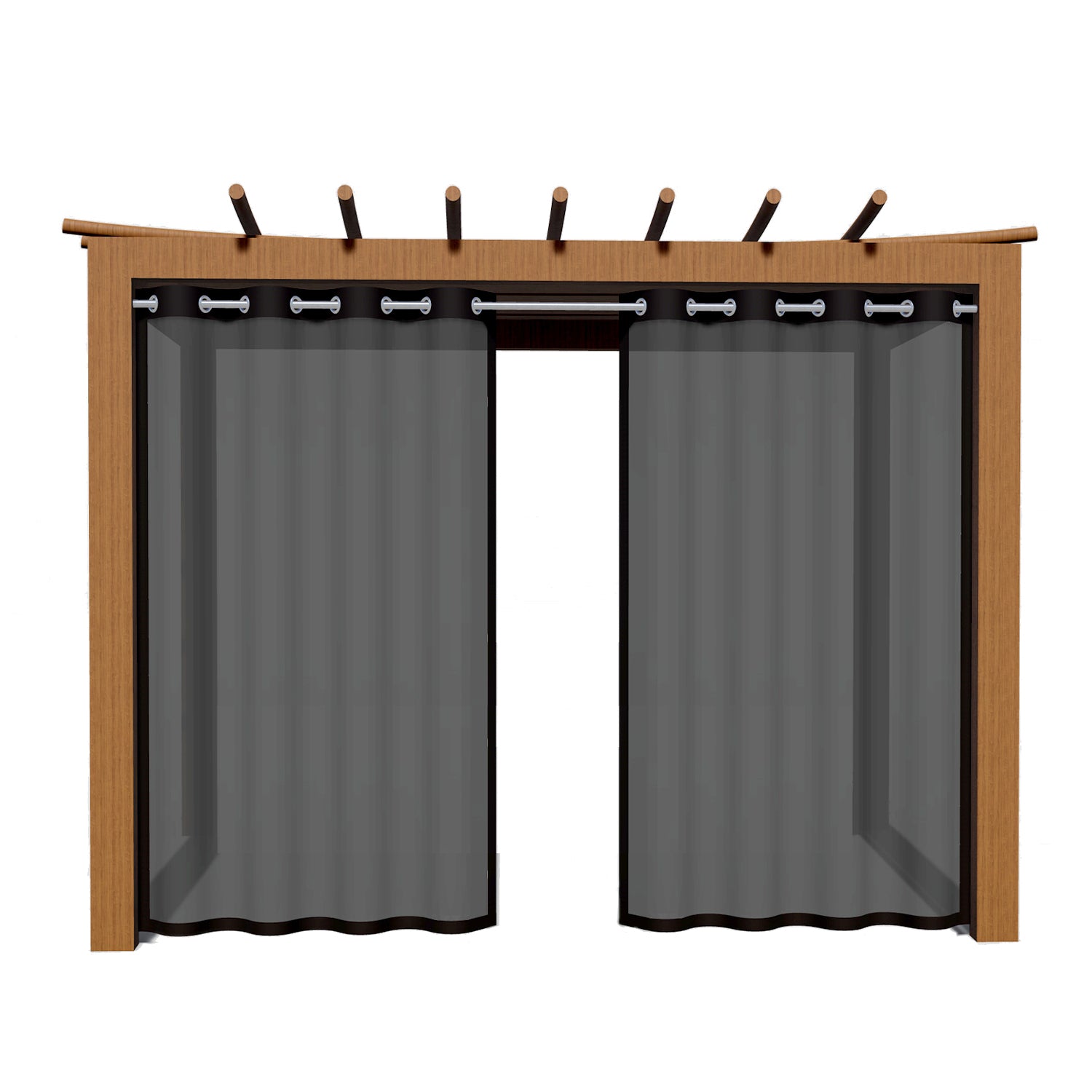 Waterproof Sun Blocking Patio Privacy Drapes with Grommets for Gazebo, Porch, Pergola, Cabana (1 Piece)