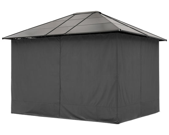 10x10/10x12 Steel Roof Hardtop Gazebo with Privacy Curtains and Netting