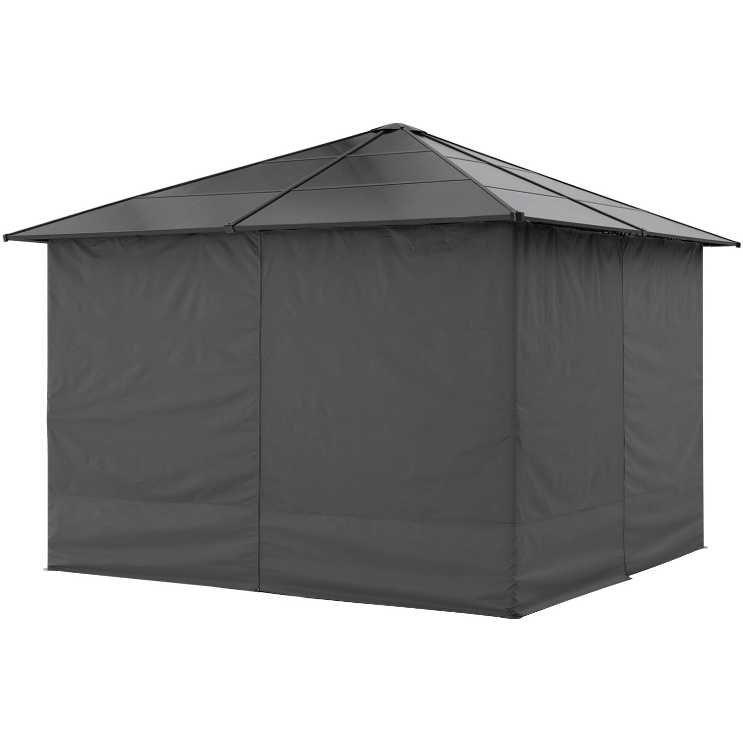 10x10/10x12 Steel Roof Hardtop Gazebo with Privacy Curtains and Netting